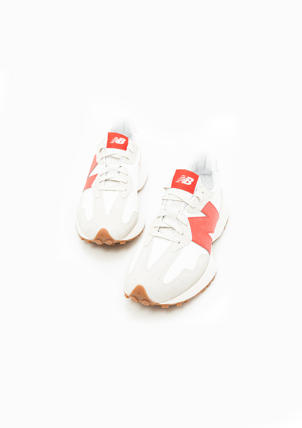 327 Sneaker | Moonbeam/True Red