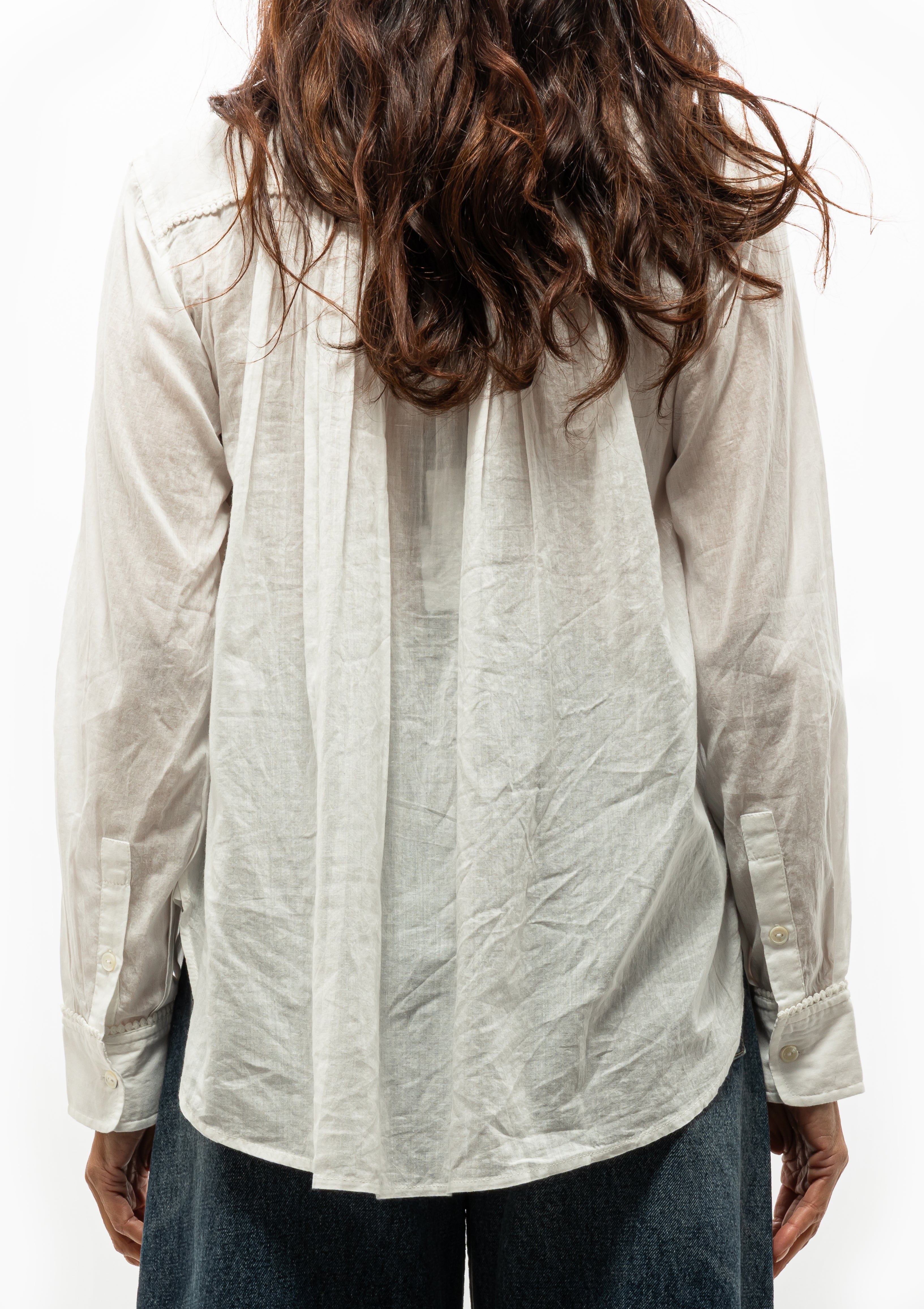 Nili Lotan's Clarys Top in Ivory. Relaxed pullover blouse in Indian cotton voile. Available at Diani Boutique.