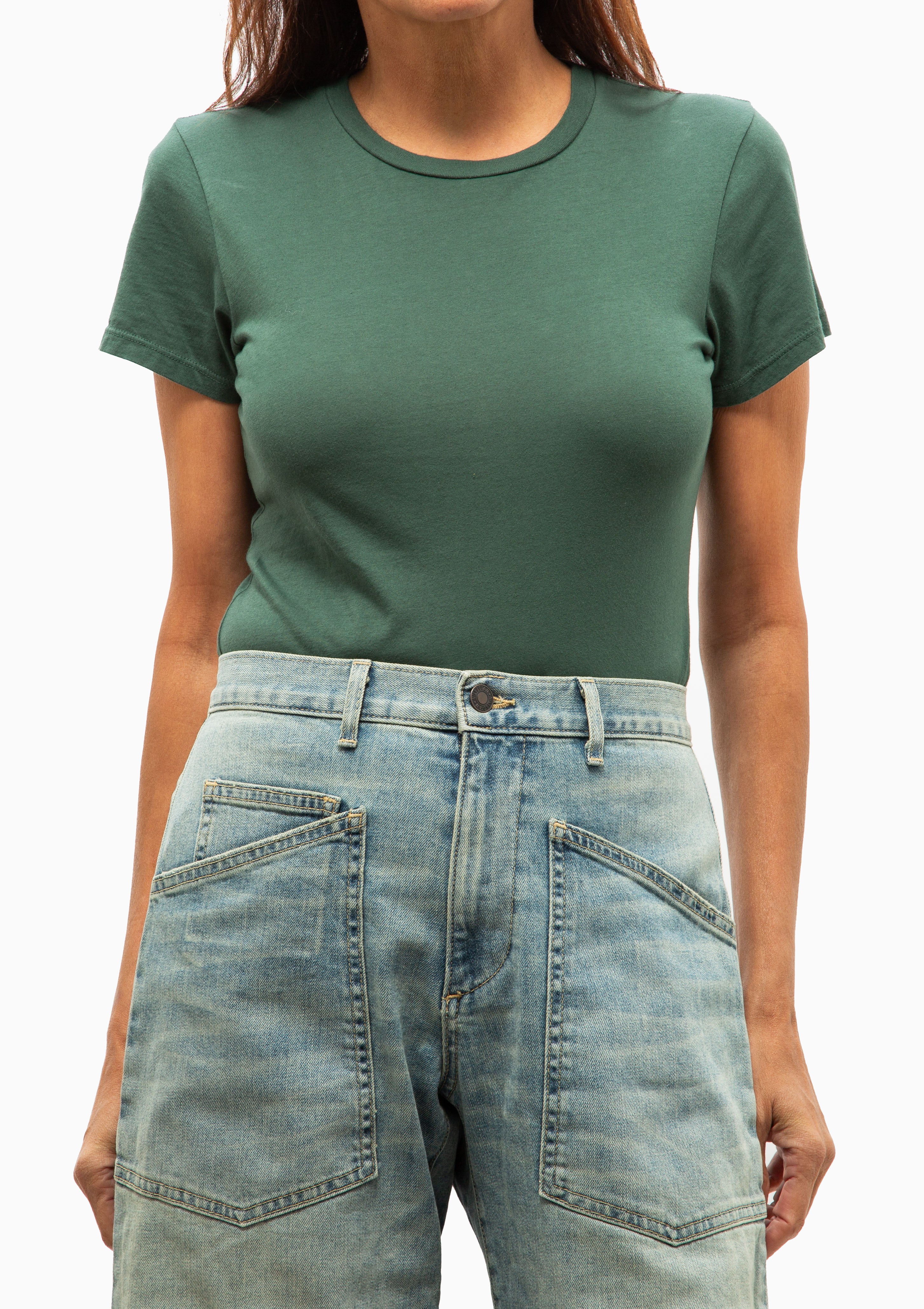 Lana Crewneck Tee | Evergreen