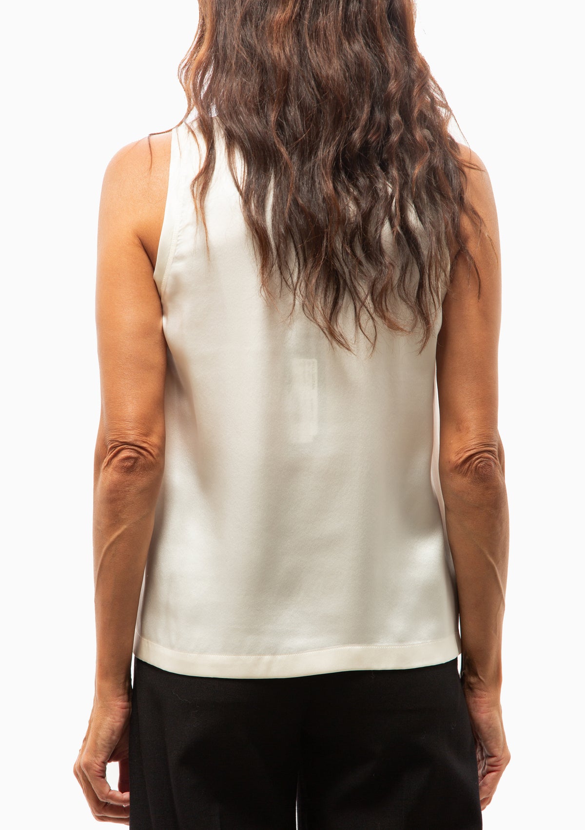 Moka Tank Silk Top | Ivory