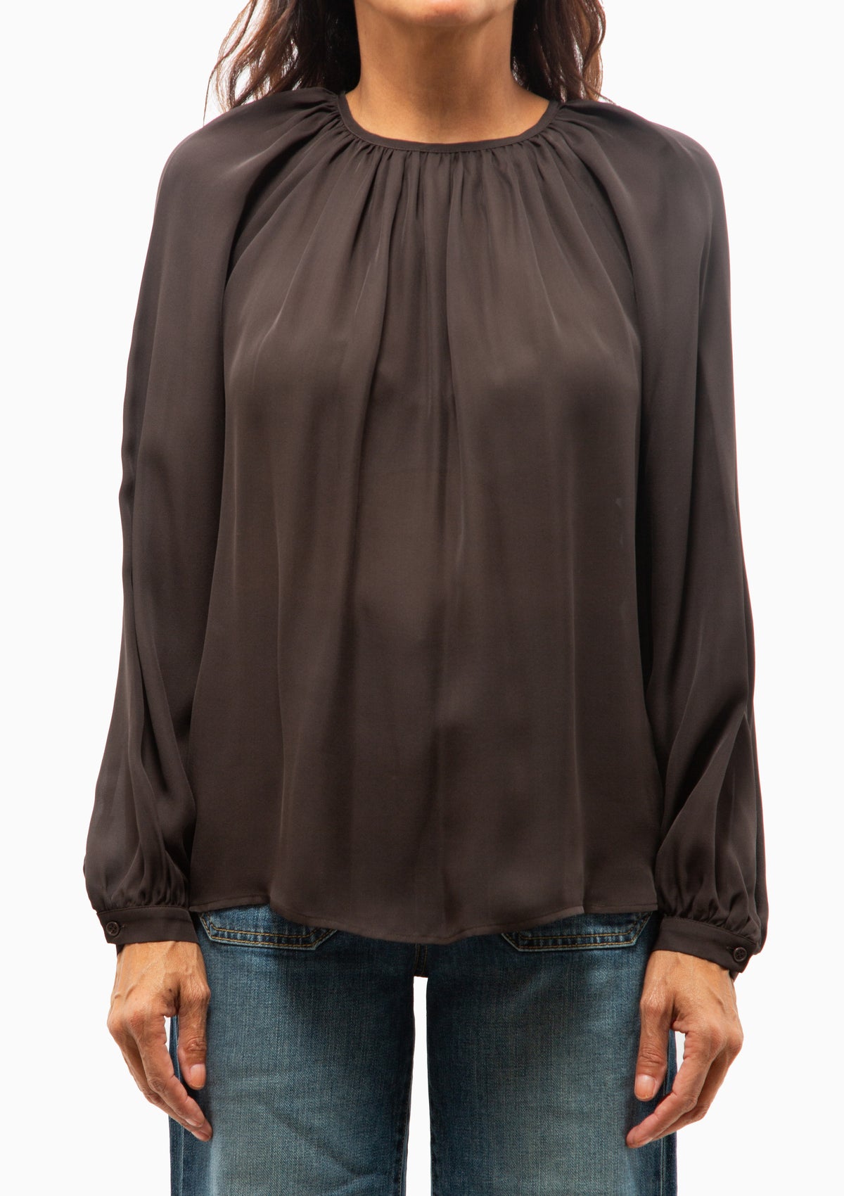Saint Tropez Silk Blouse | Chocolate Brown