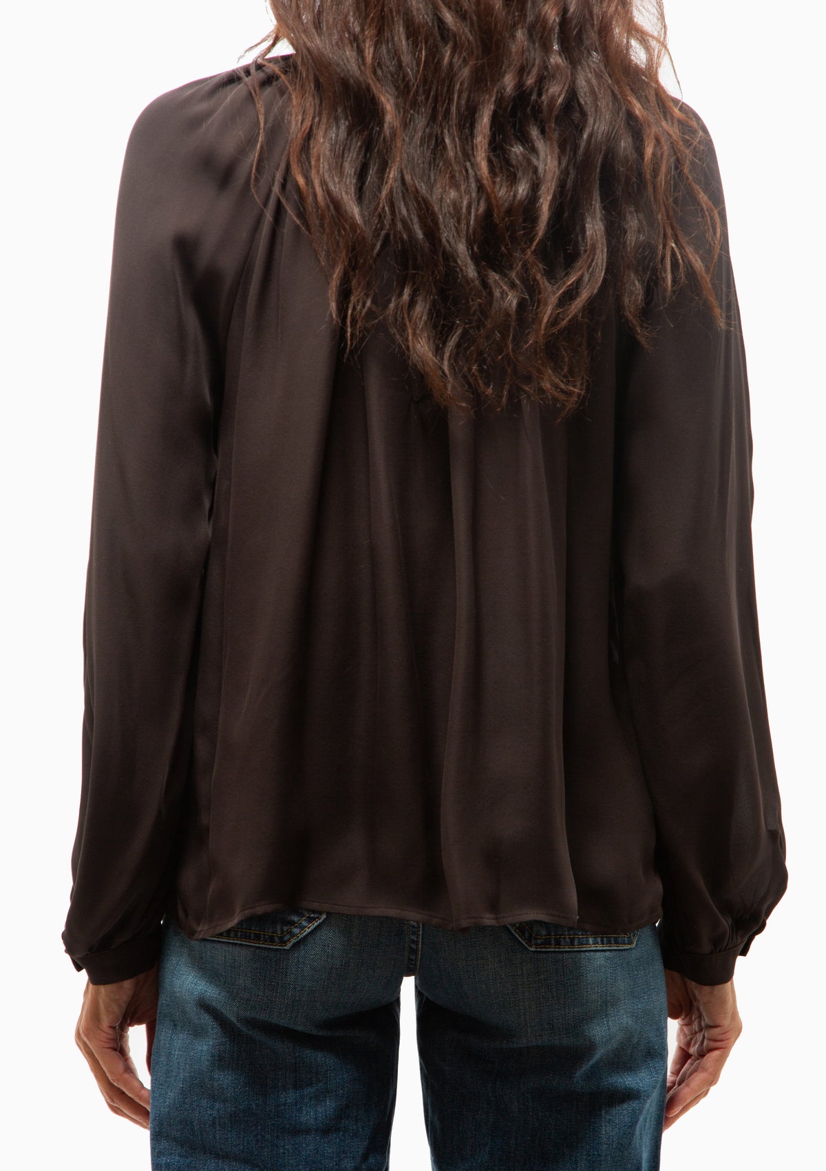 Saint Tropez Silk Blouse | Chocolate Brown