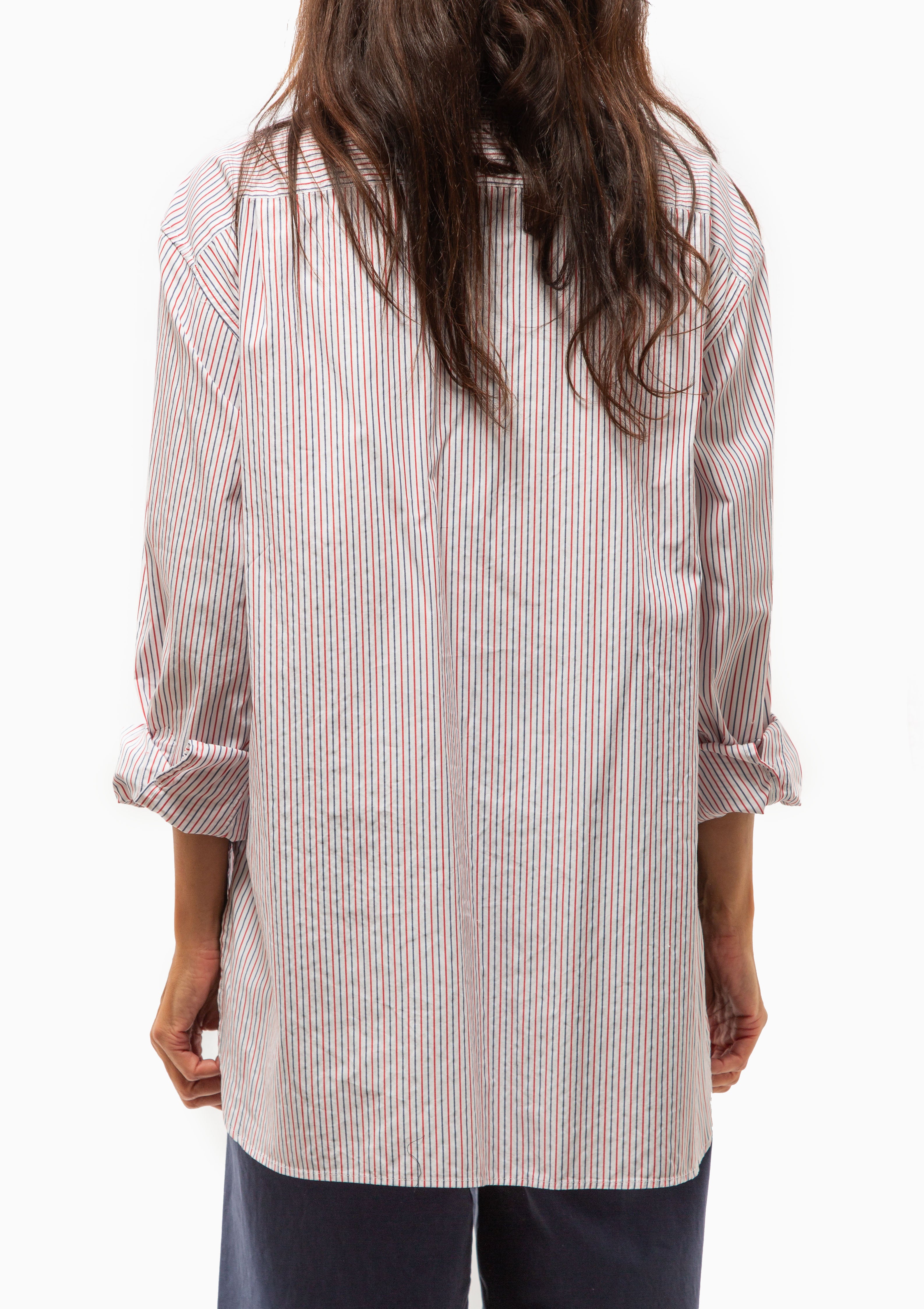 Yorke Shirt | Red/Blue Stripe