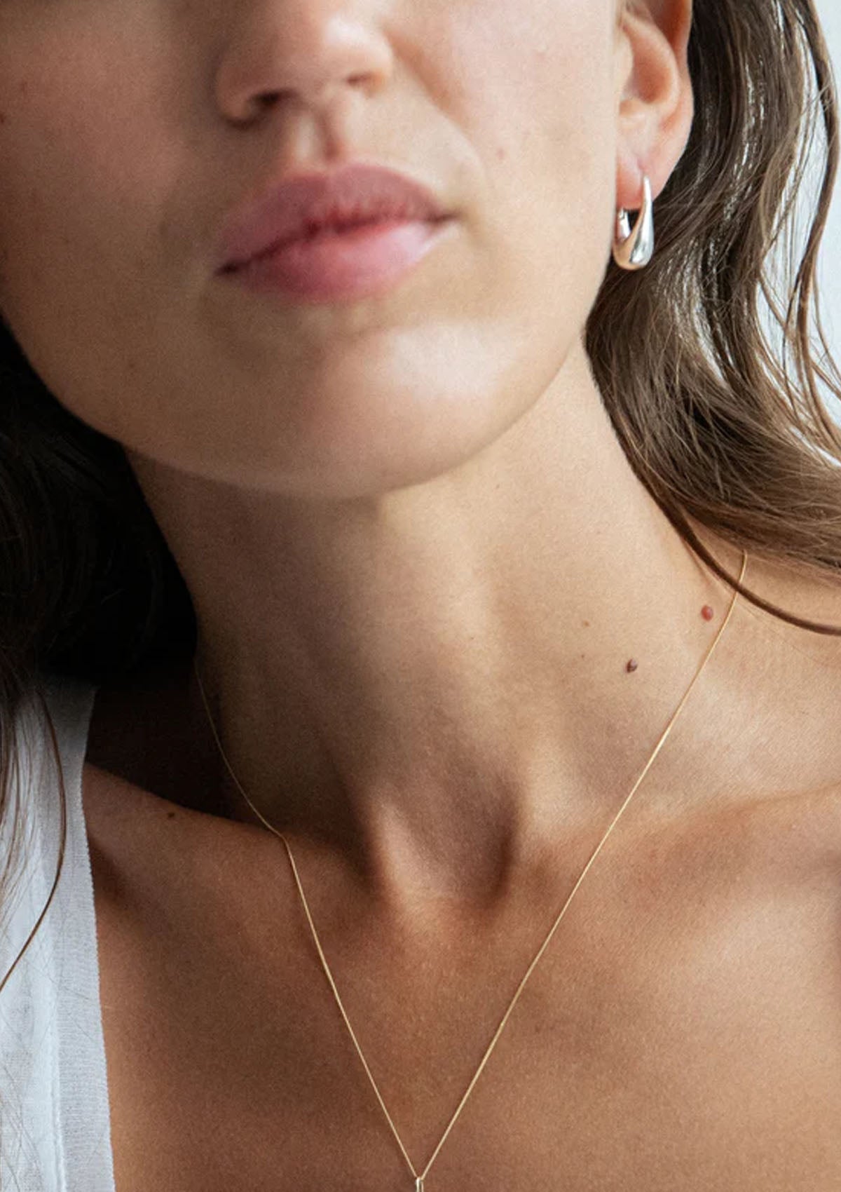 Roscida Drop Hoops | Silver