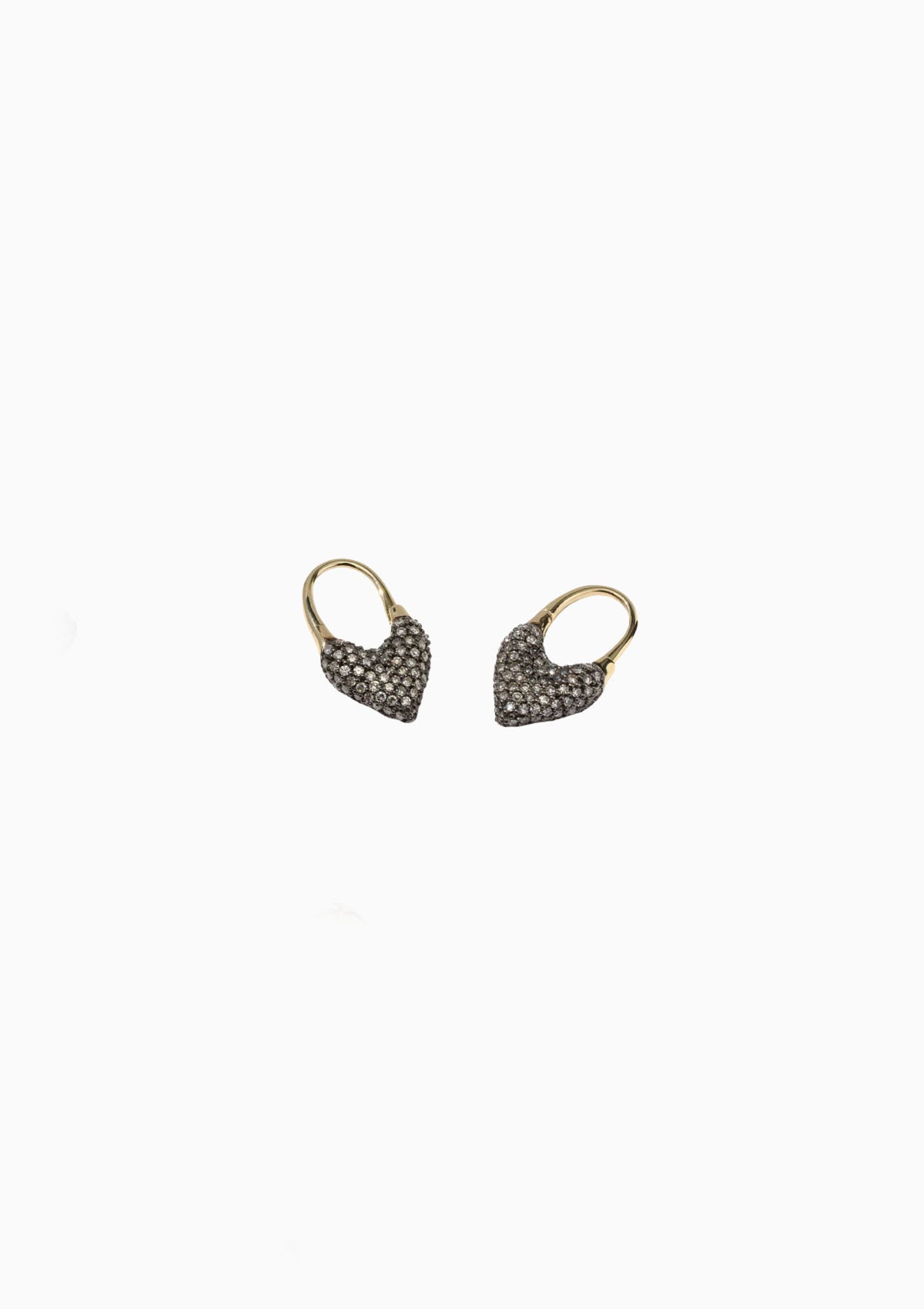 9kt Midnight Diamond Rhodium Roscida Heart Earrings | Gold