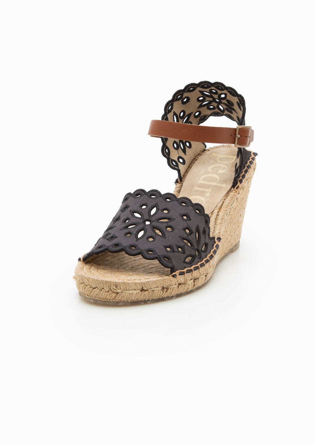 Orito Wedge | Off Black Satin