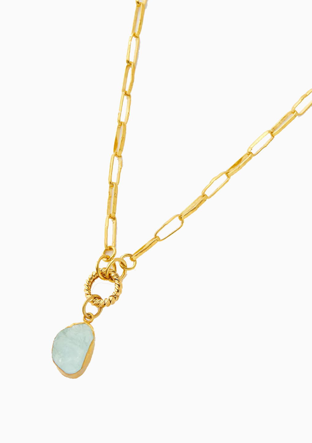 18kt Gold Vermeil PSTM Afghanistan Linked in Love Sumaya Pendant | Aquamarine
