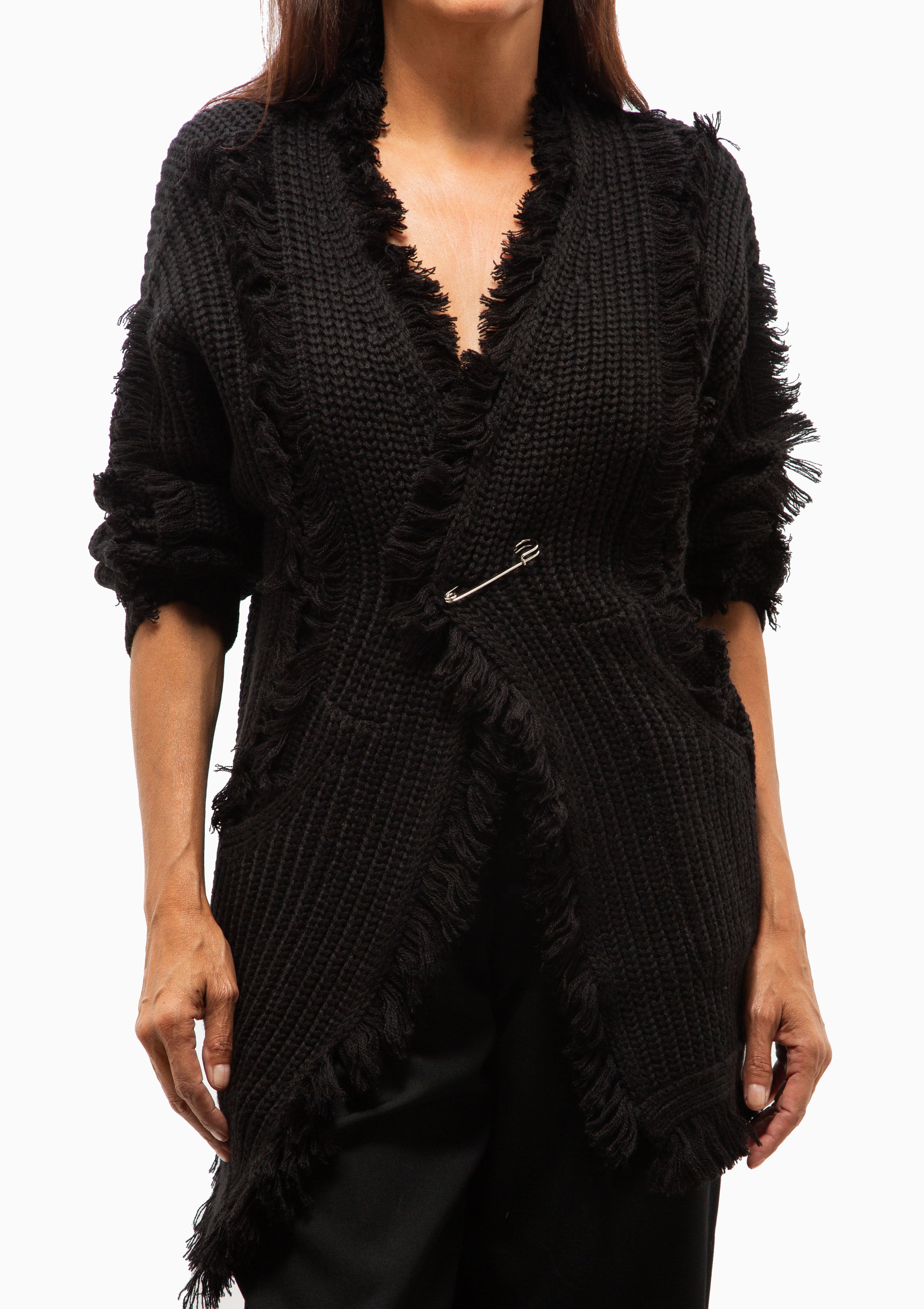 Fringe Cardigan | Black