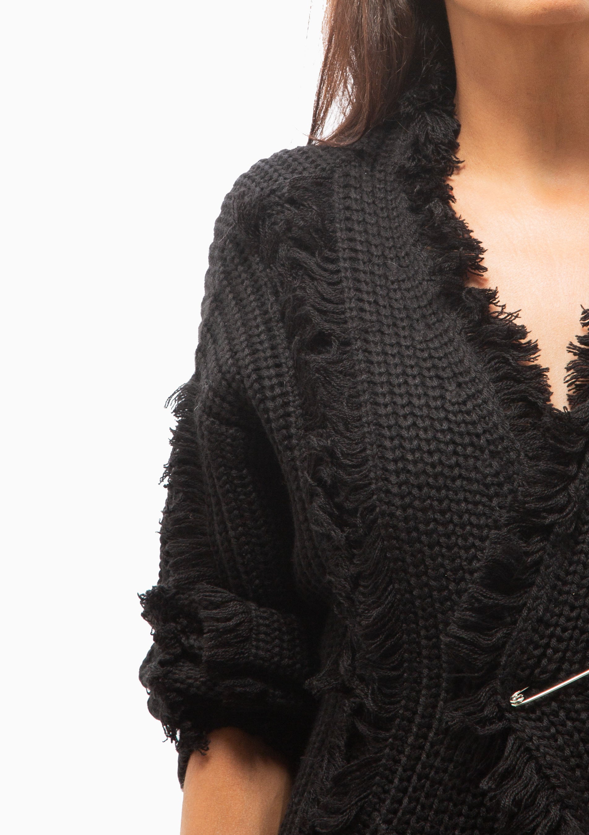 Fringe Cardigan | Black