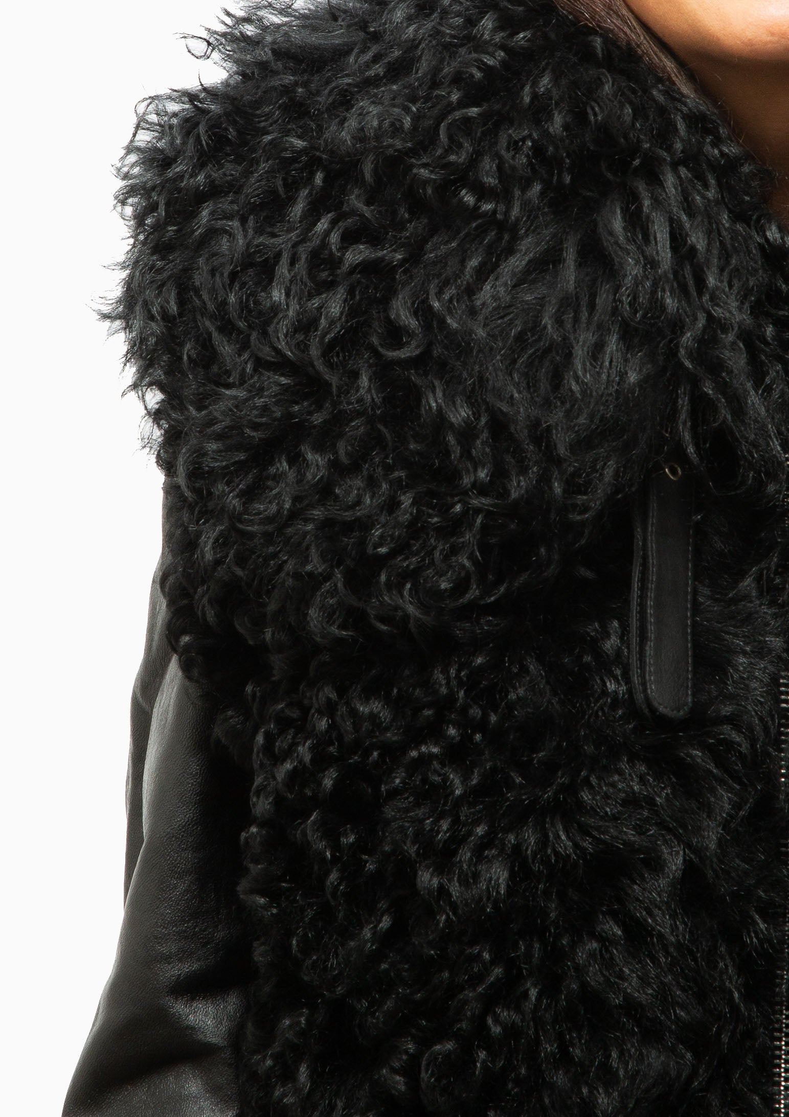 Furry Shrunken Jacket | Black