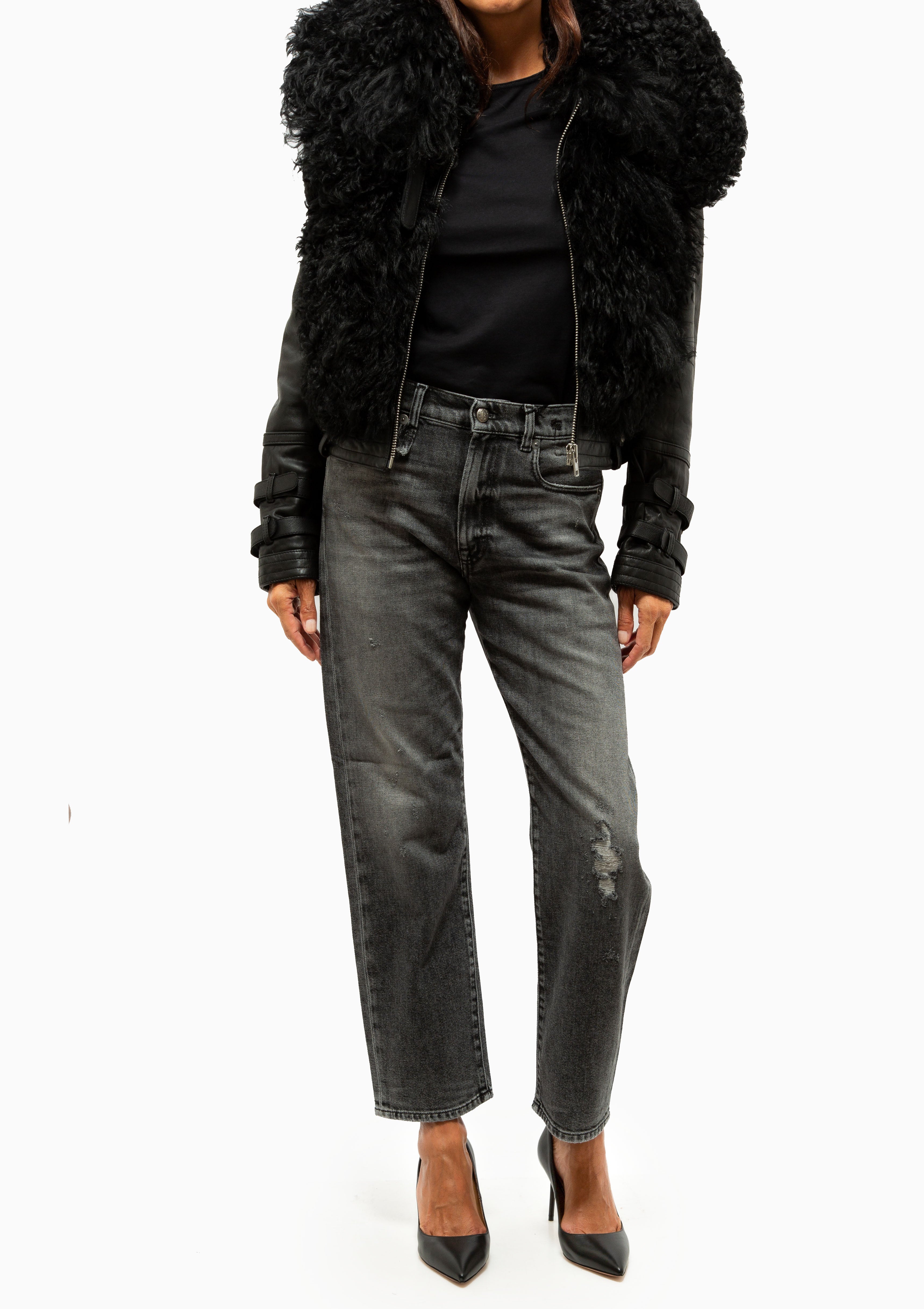 Furry Shrunken Jacket | Black