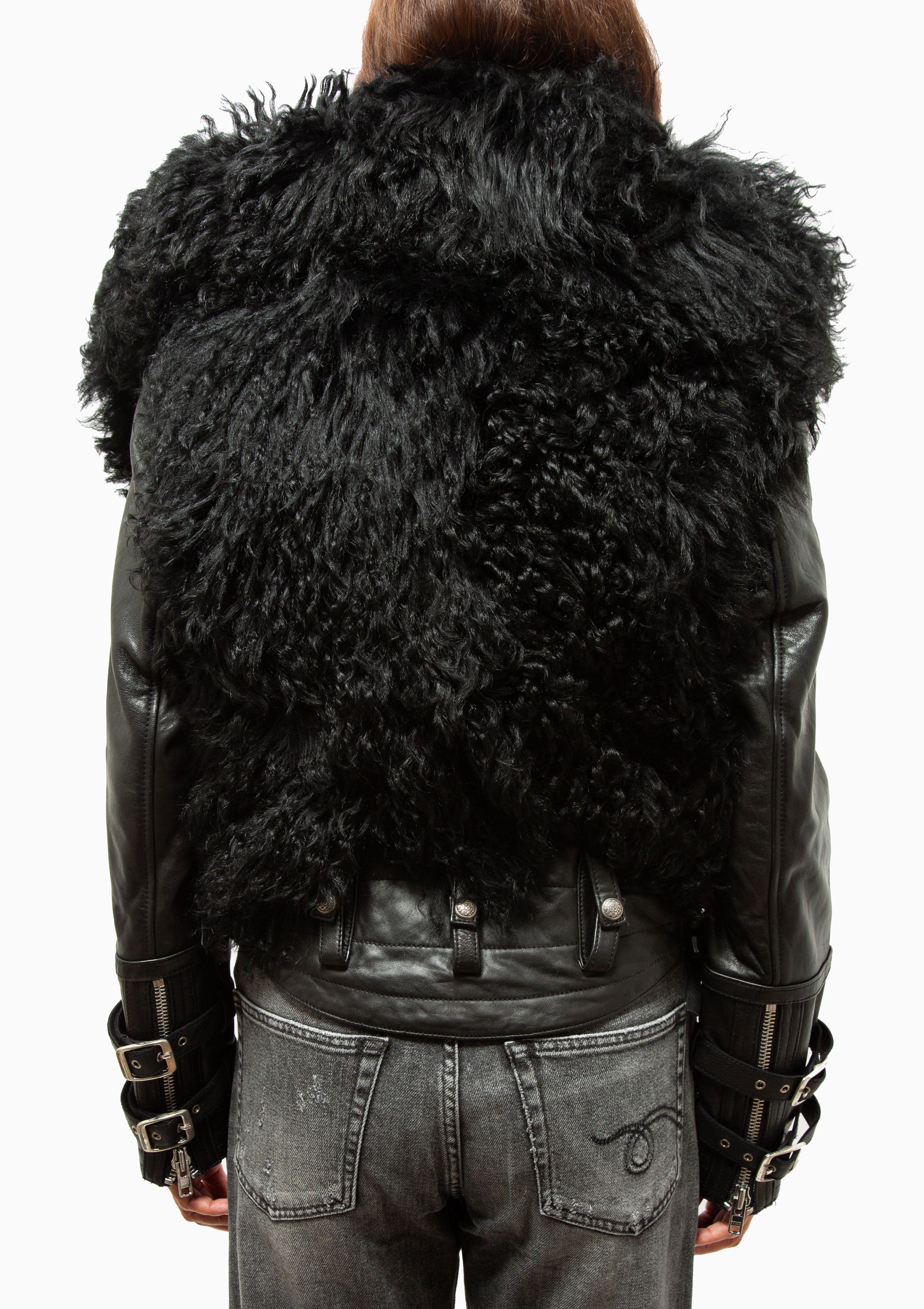 Furry Shrunken Jacket | Black
