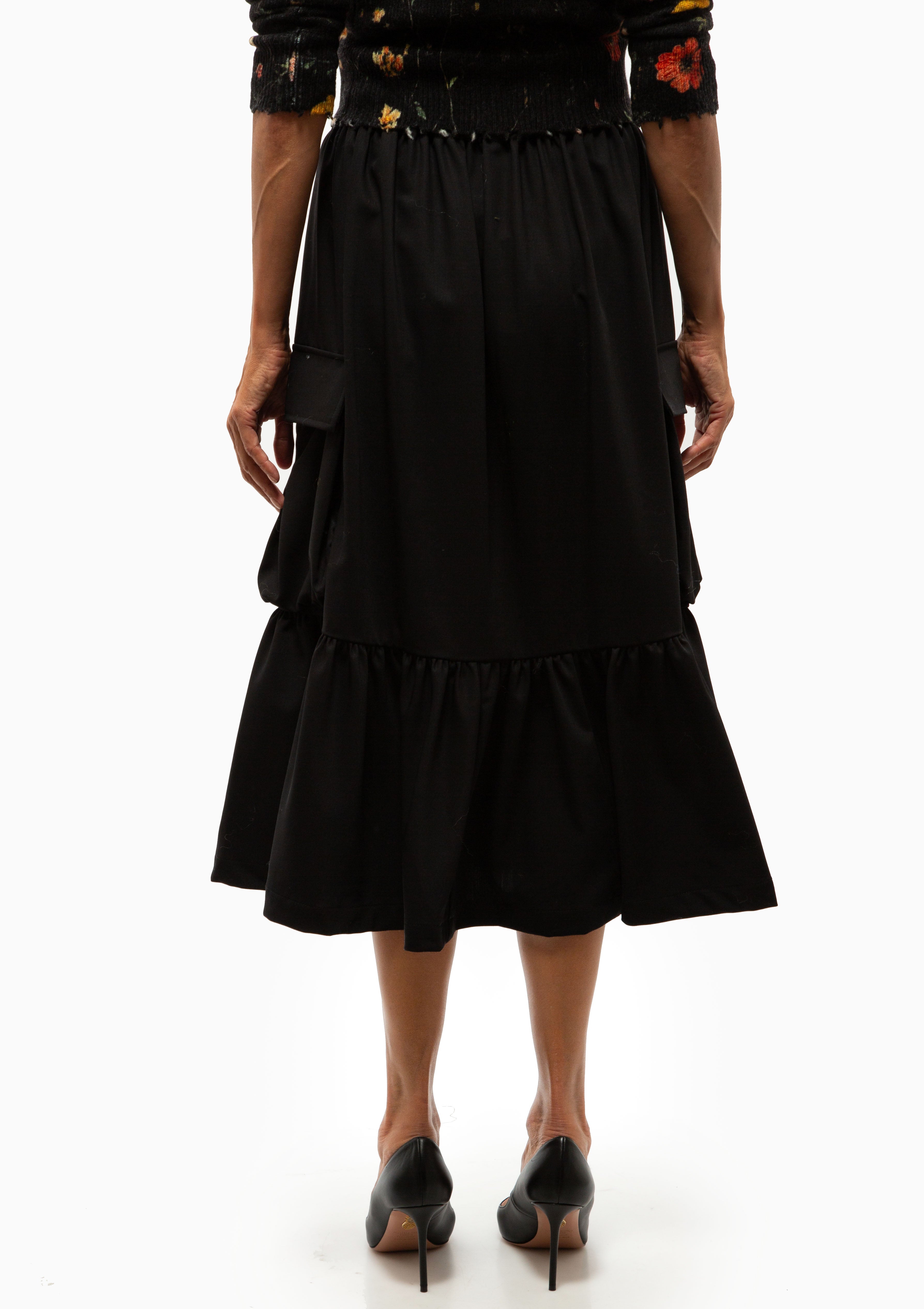 Gathered Cargo Skirt | Black