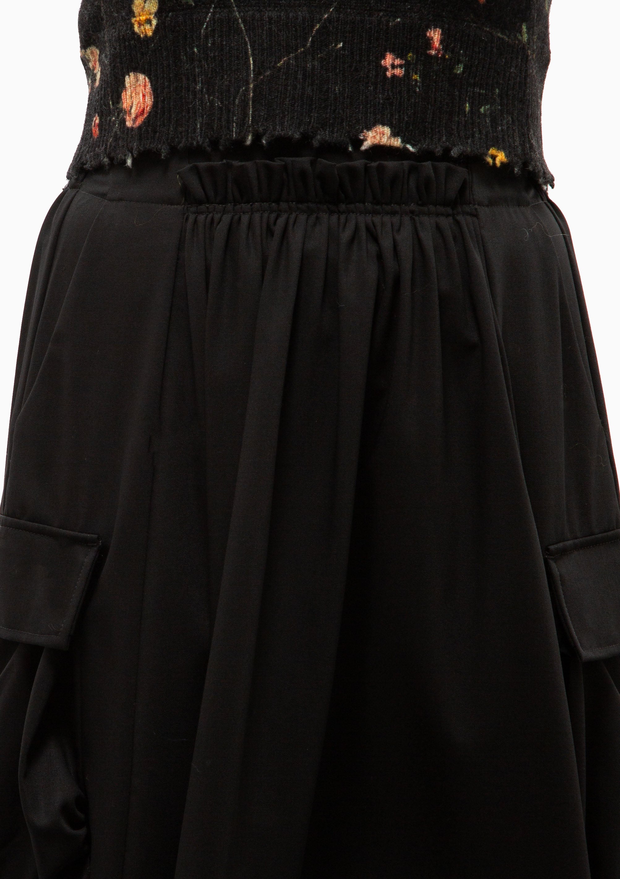 Gathered Cargo Skirt | Black