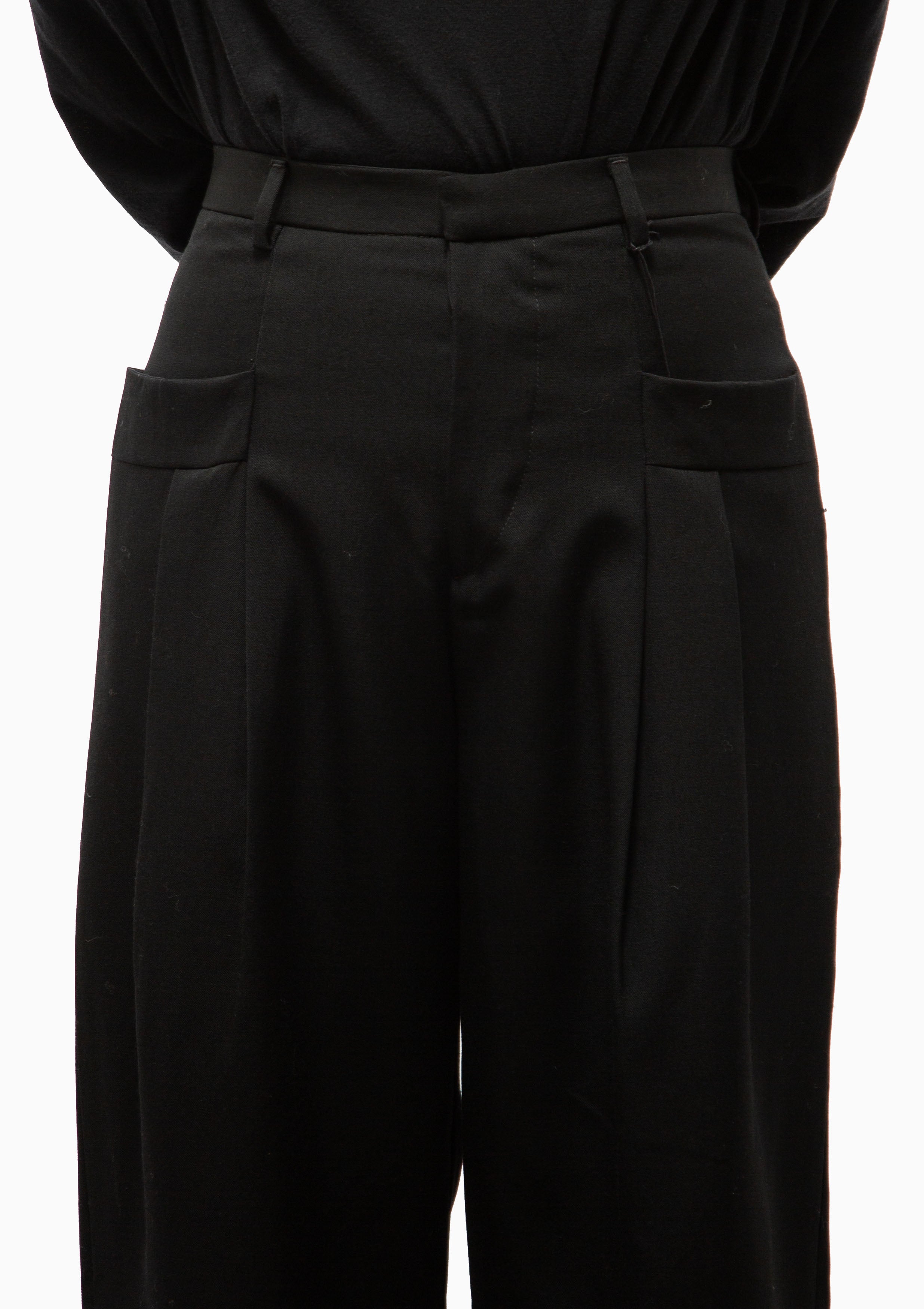 Pleated Pocket Trouser | Black