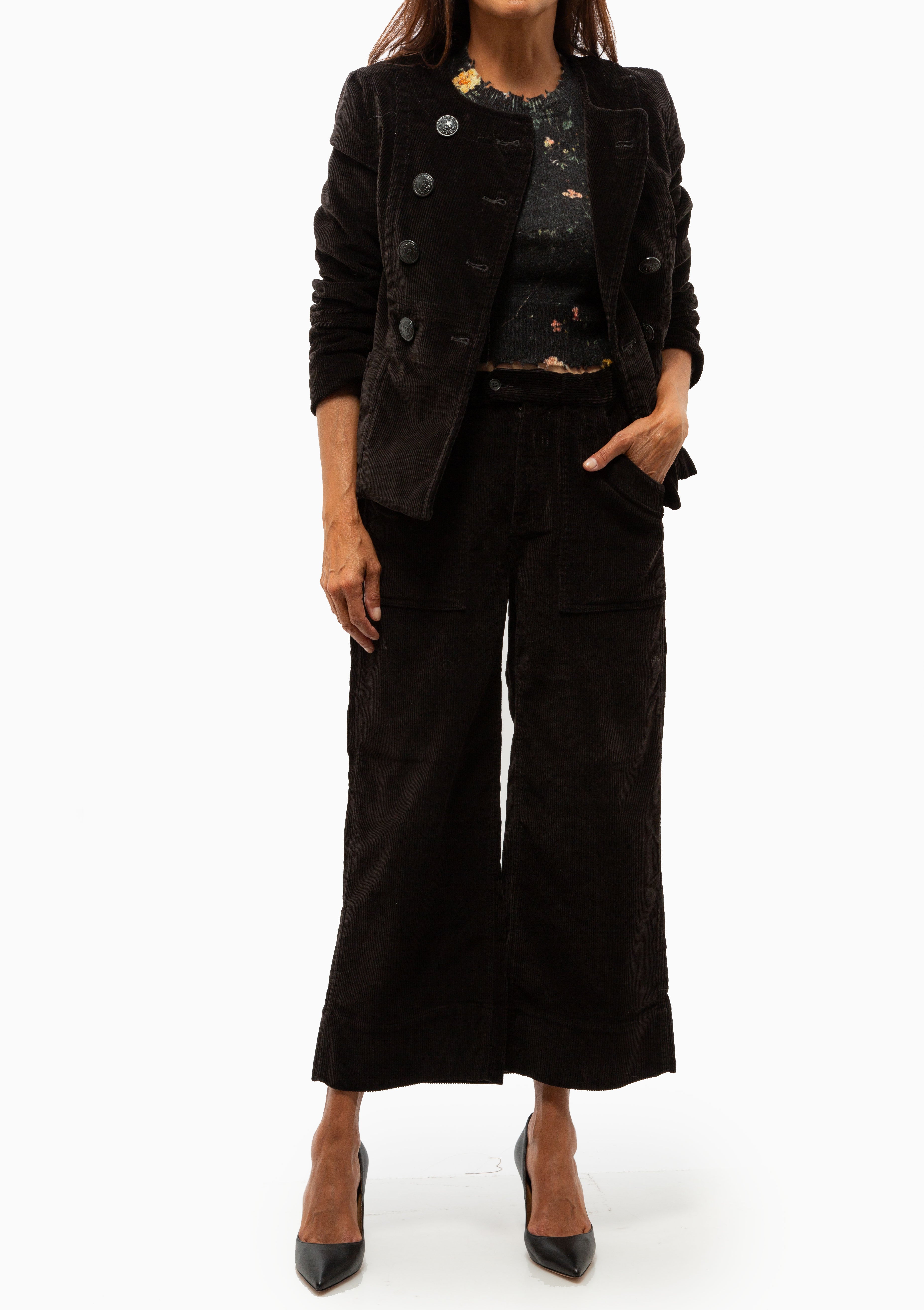 Relaxed Cropped Work Pant | Black