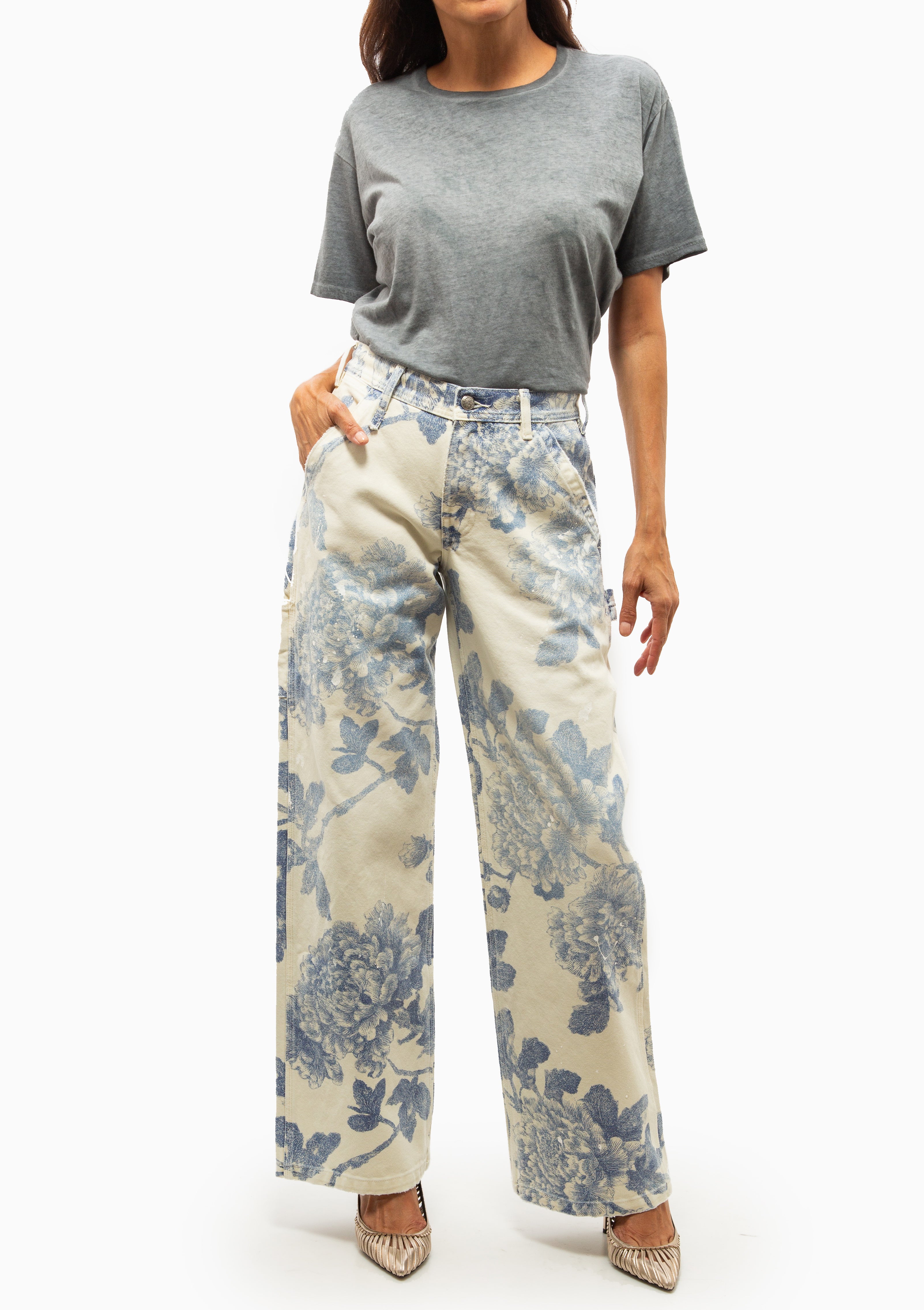 Carpenter Pant | Washed Blue Floral