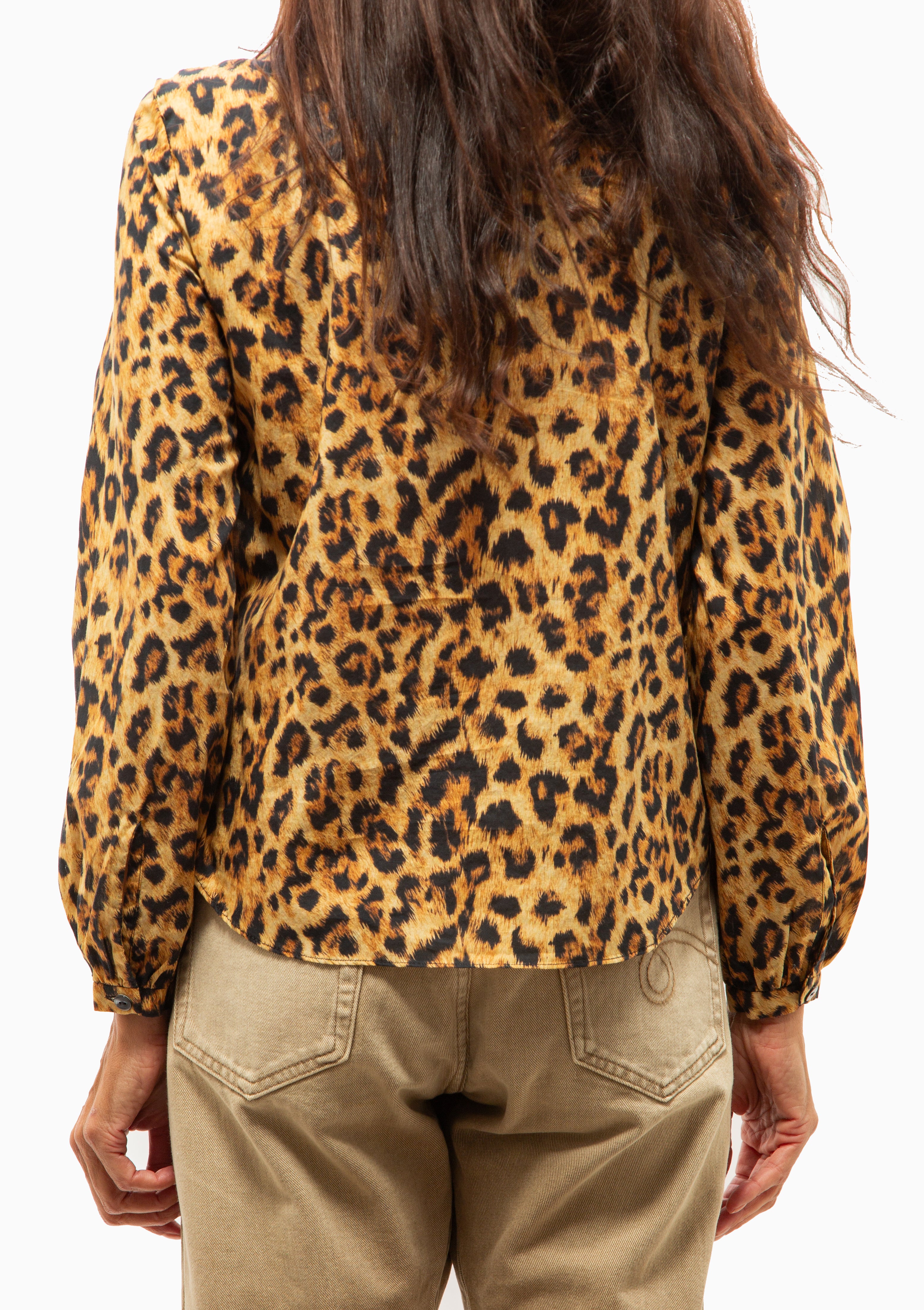 Ruffle Blouse | Yellow Cheetah