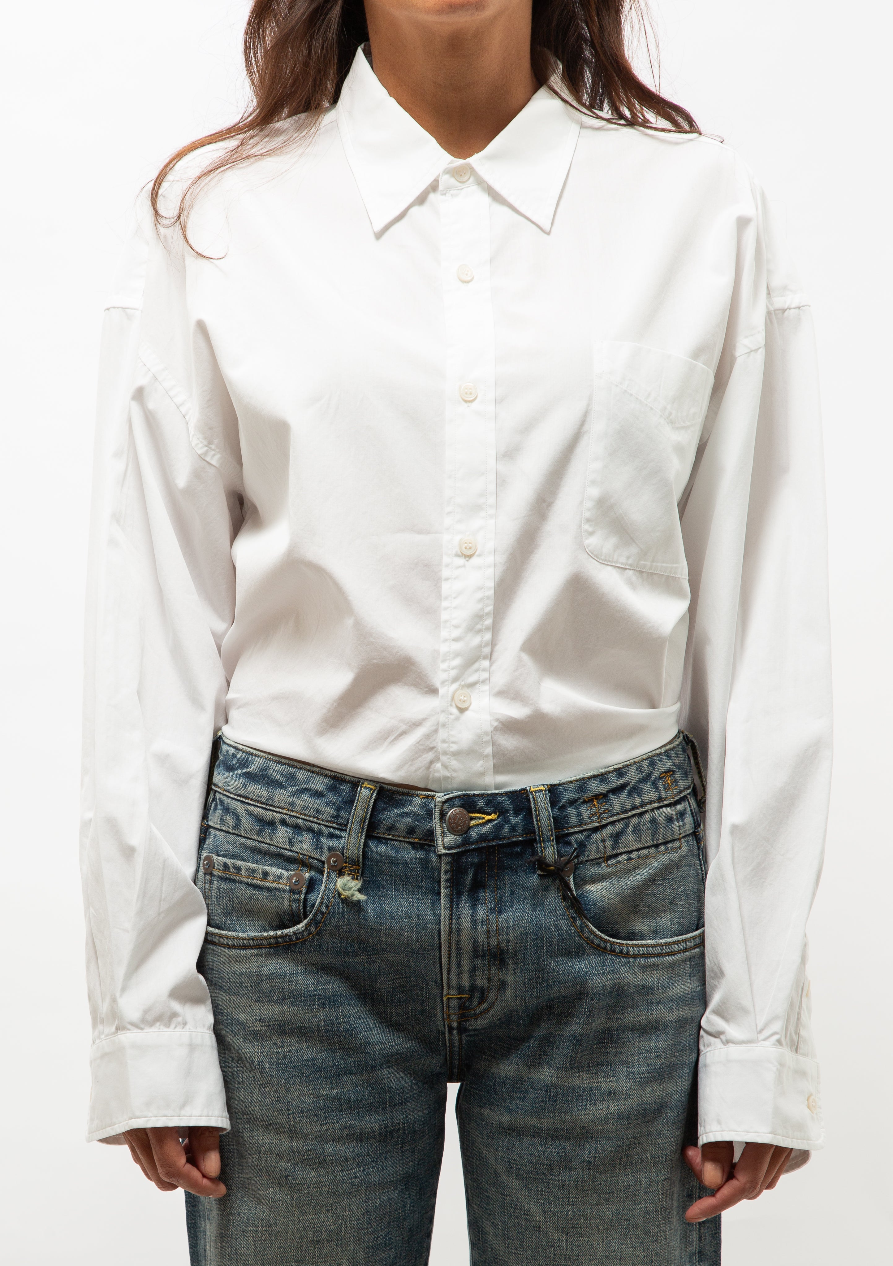 Split Hem Boyfriend Shirt | White