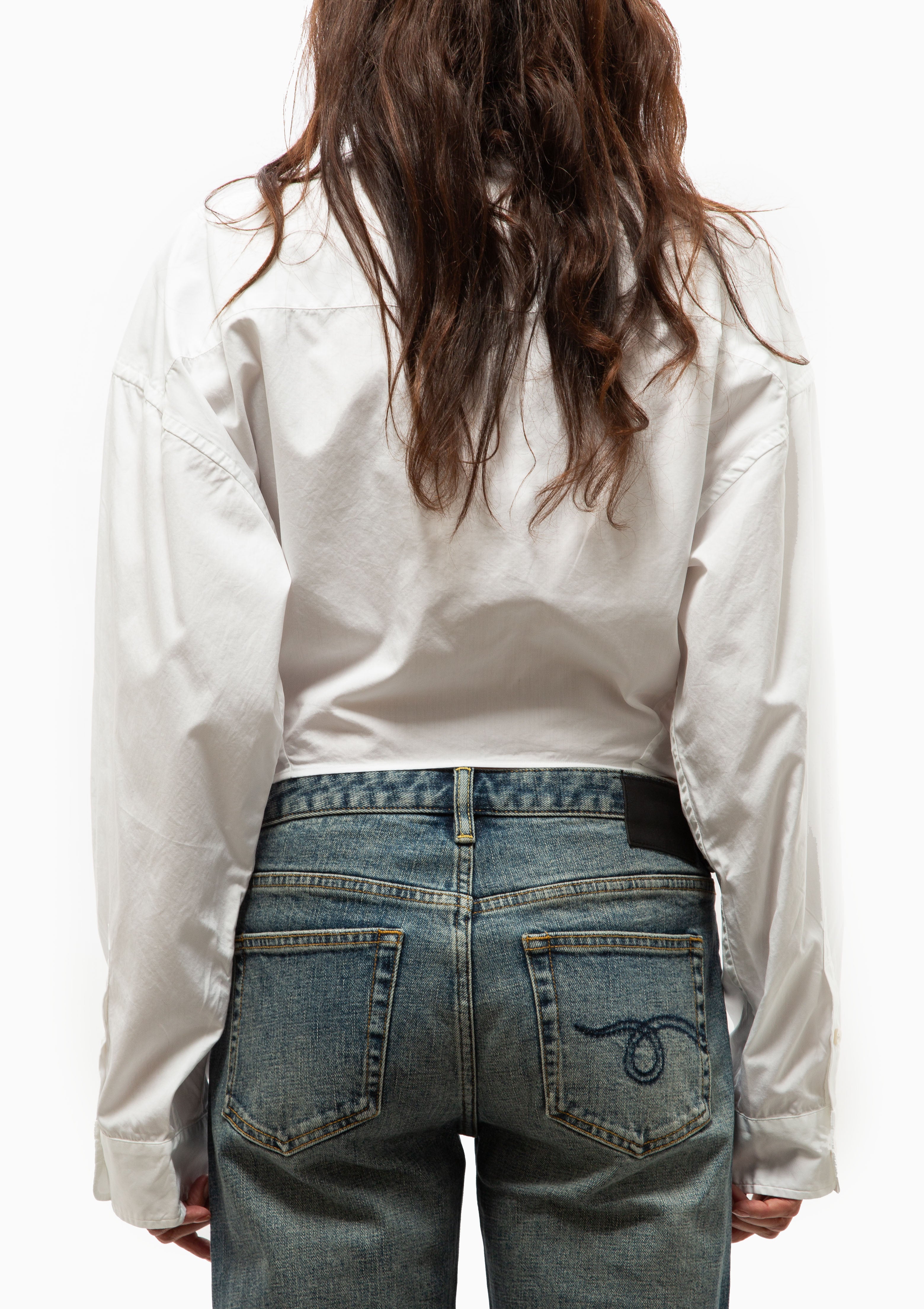 Split Hem Boyfriend Shirt | White
