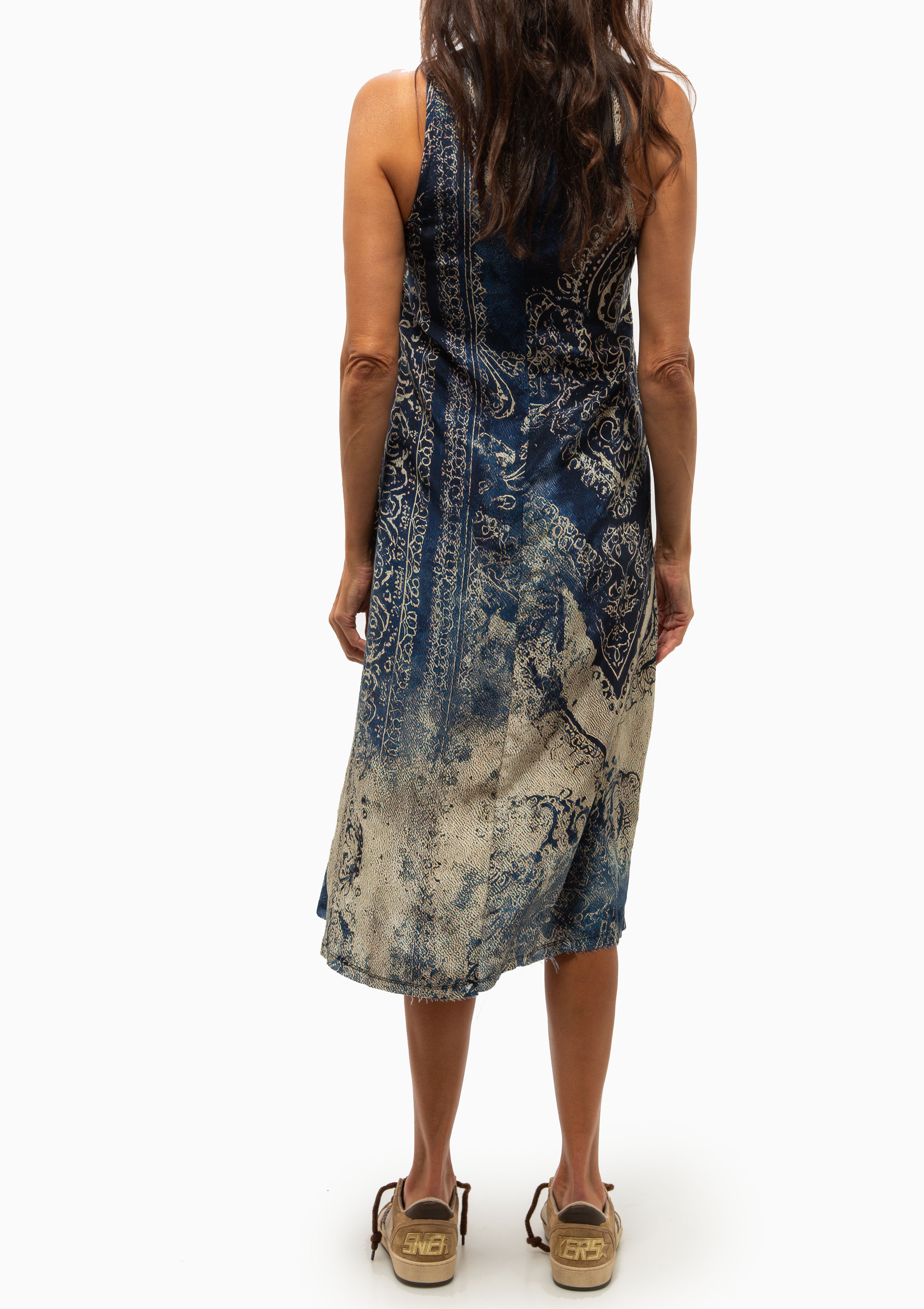 Tank Dress | Blue Distressed Medallion