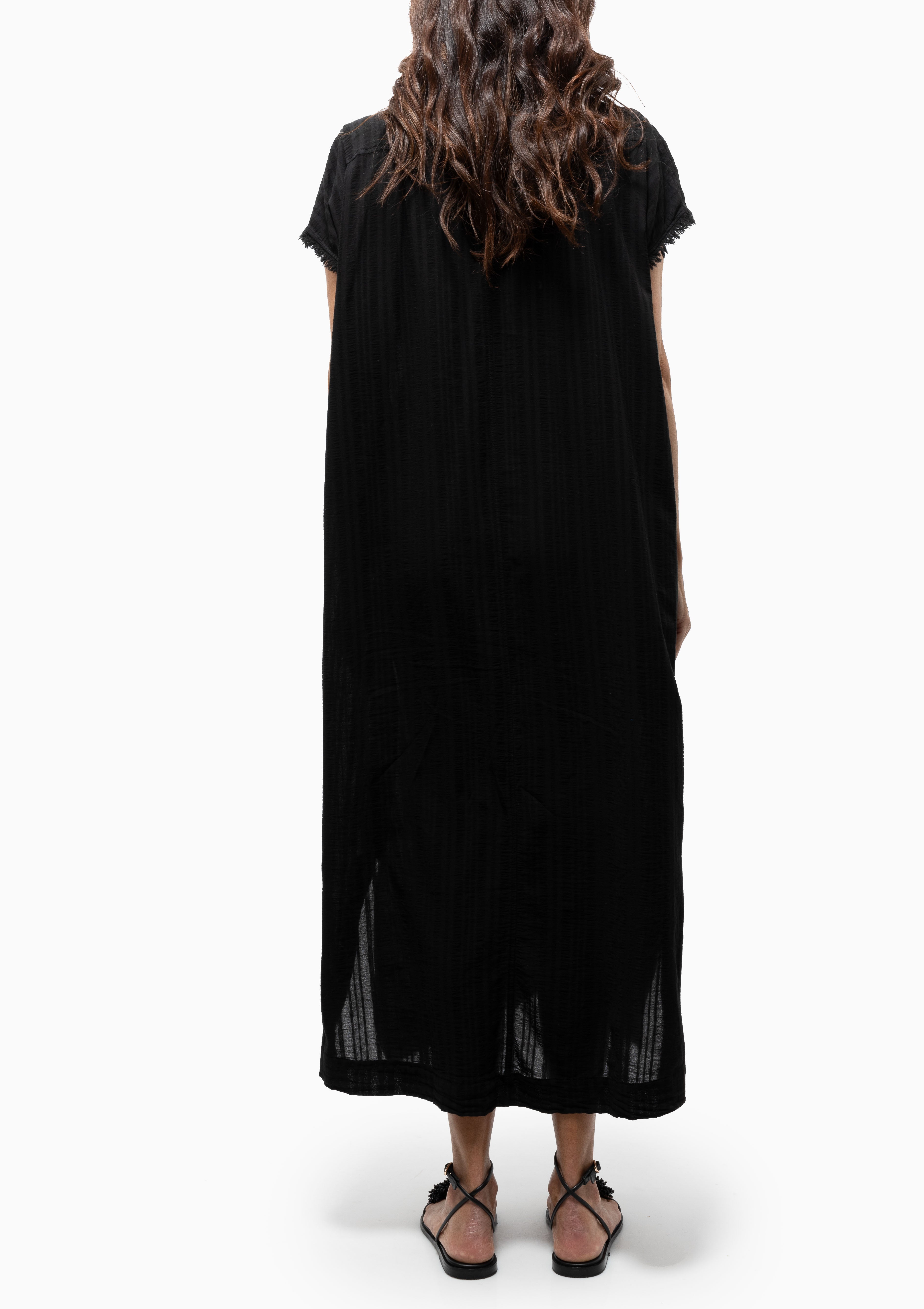 Cotton Medley SS Caftan | Black