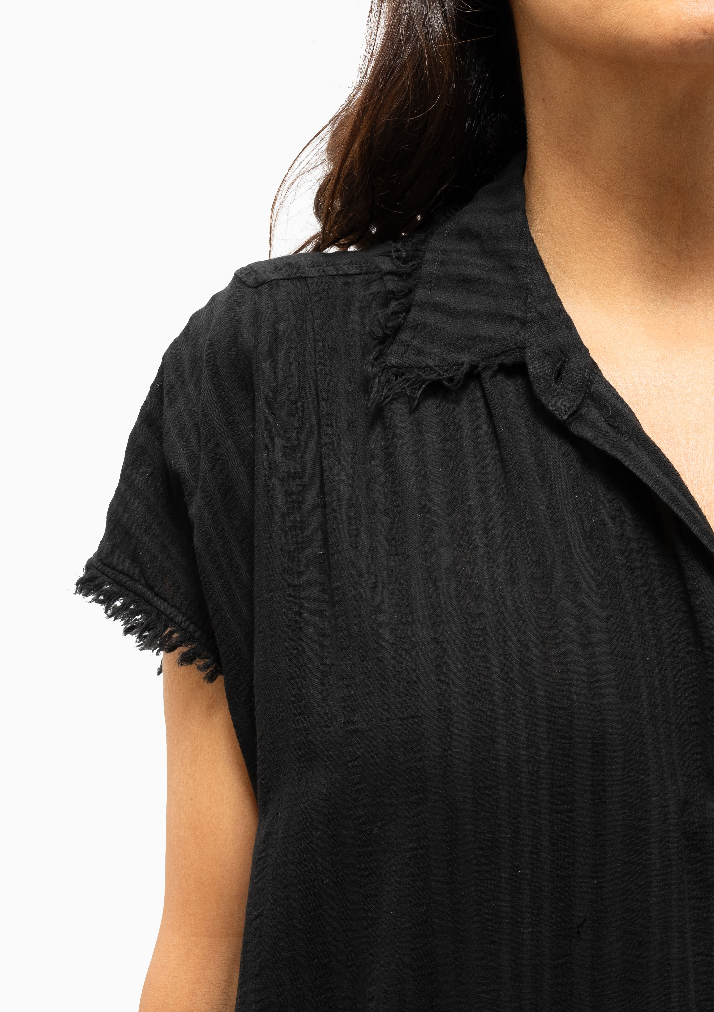 Cotton Medley SS Caftan | Black