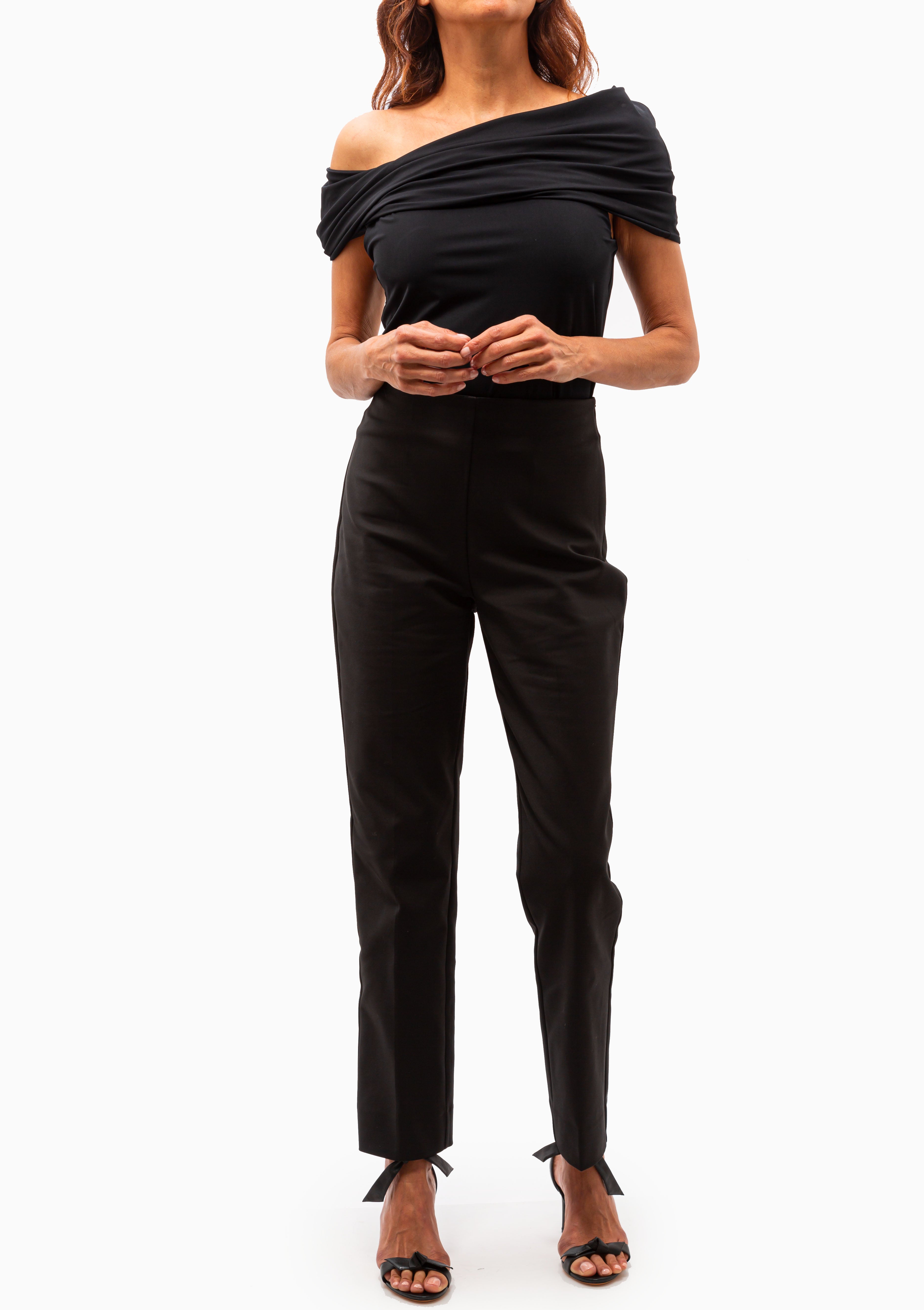 Asymmetrical Off Shoulder Top | Noir