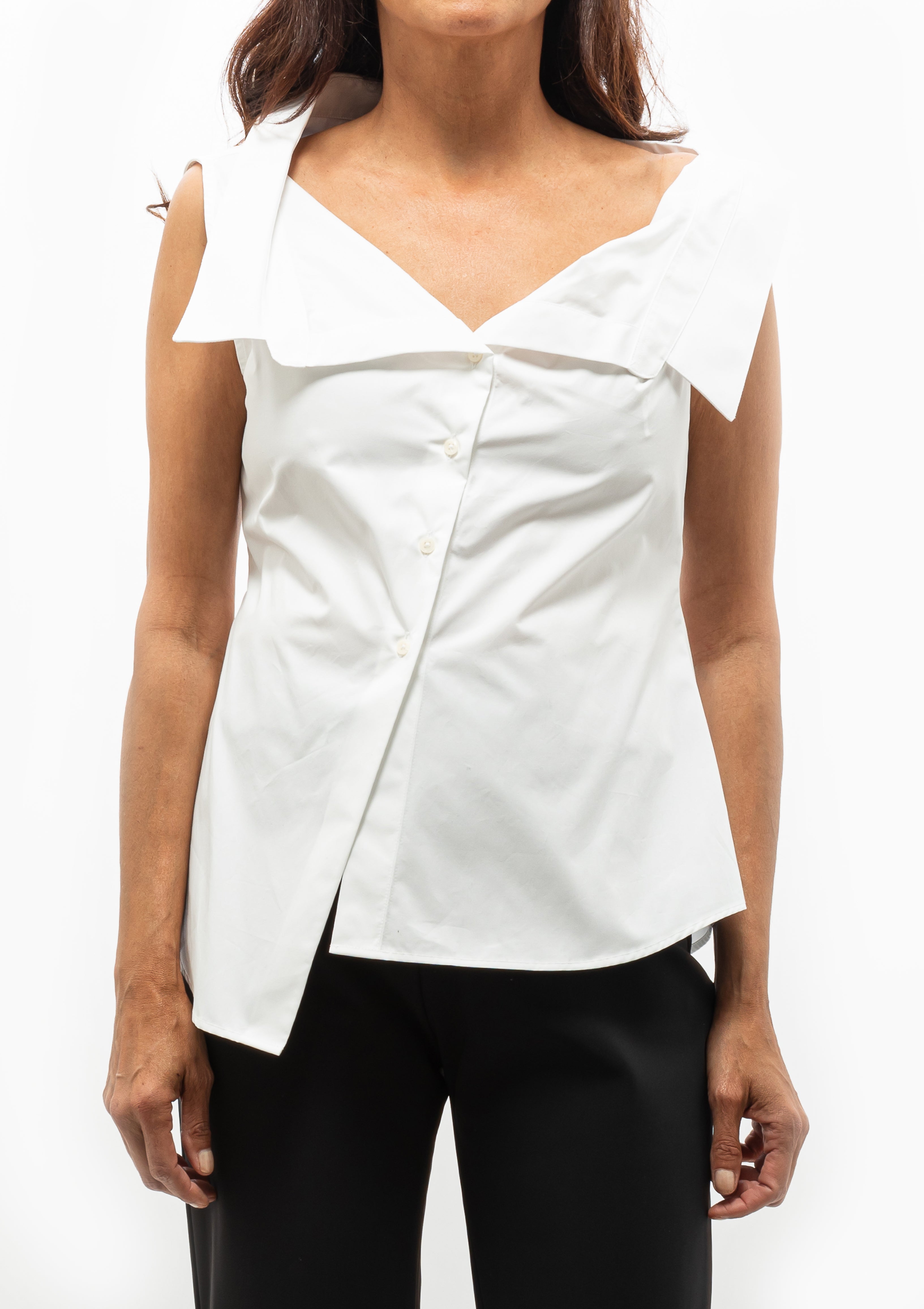 Deconstructed Off-Shoulder Top | Optic White