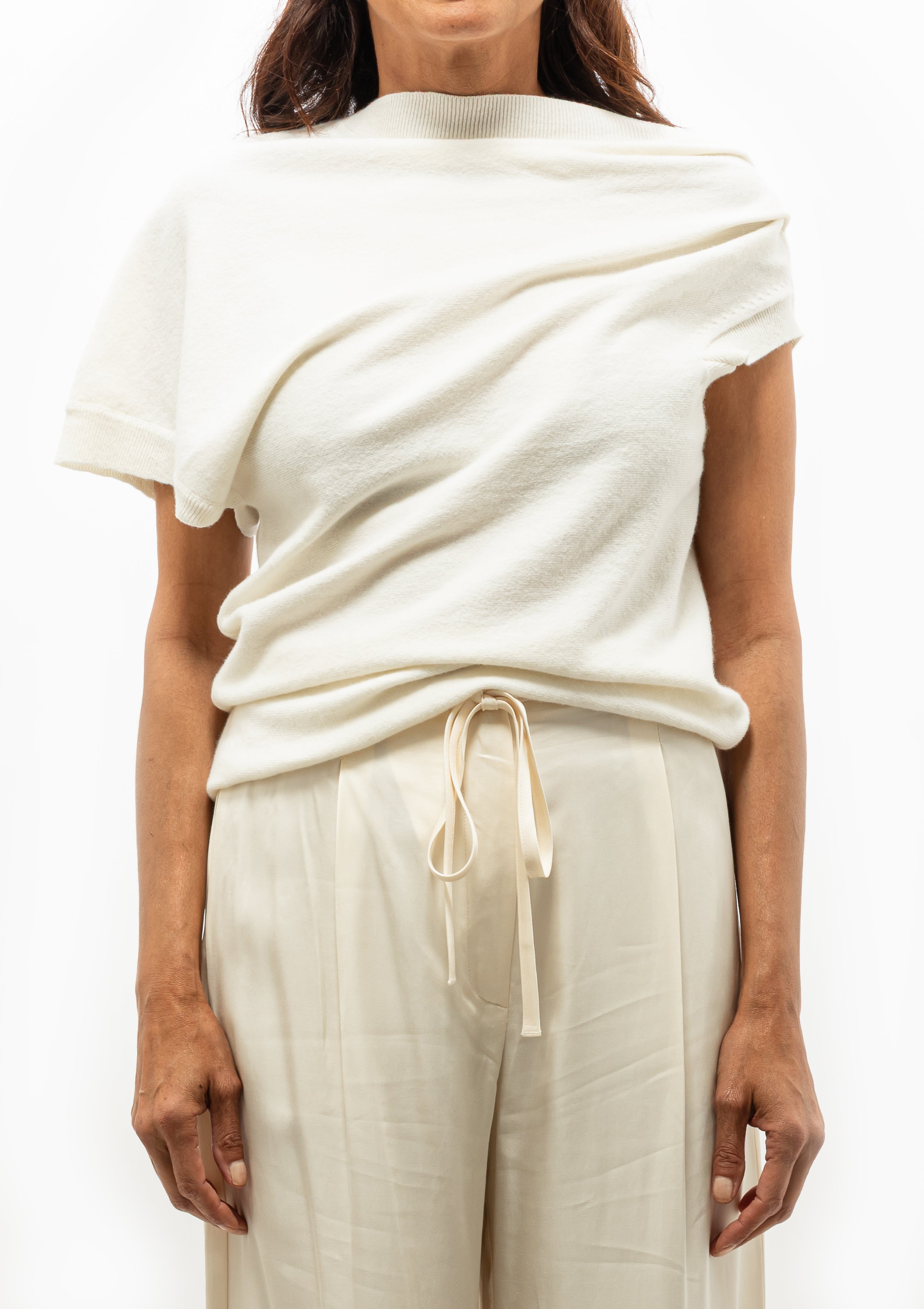 Deconstructed Knitted Top | Off White