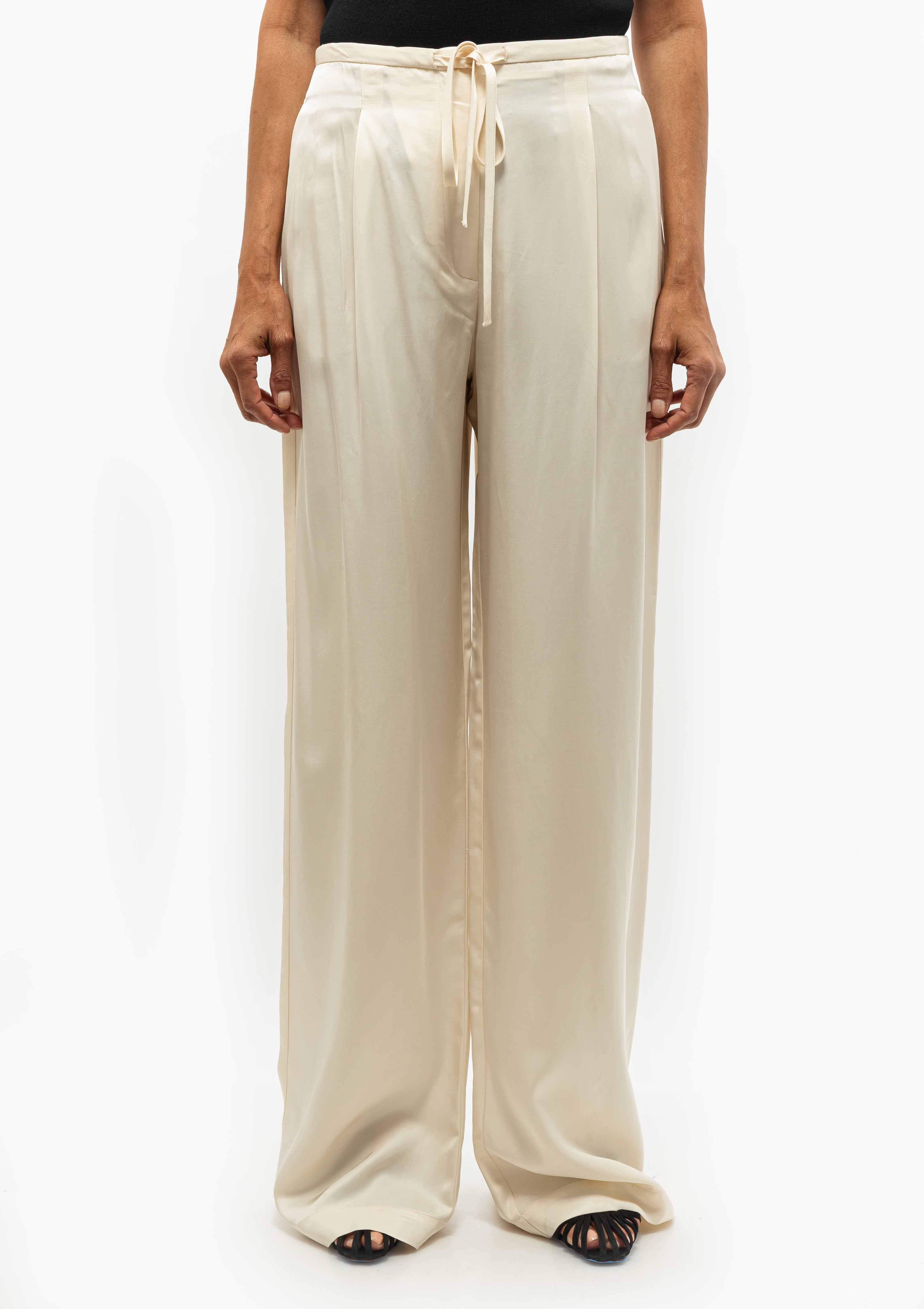 Relaxed Drawstring Trousers | Pearl