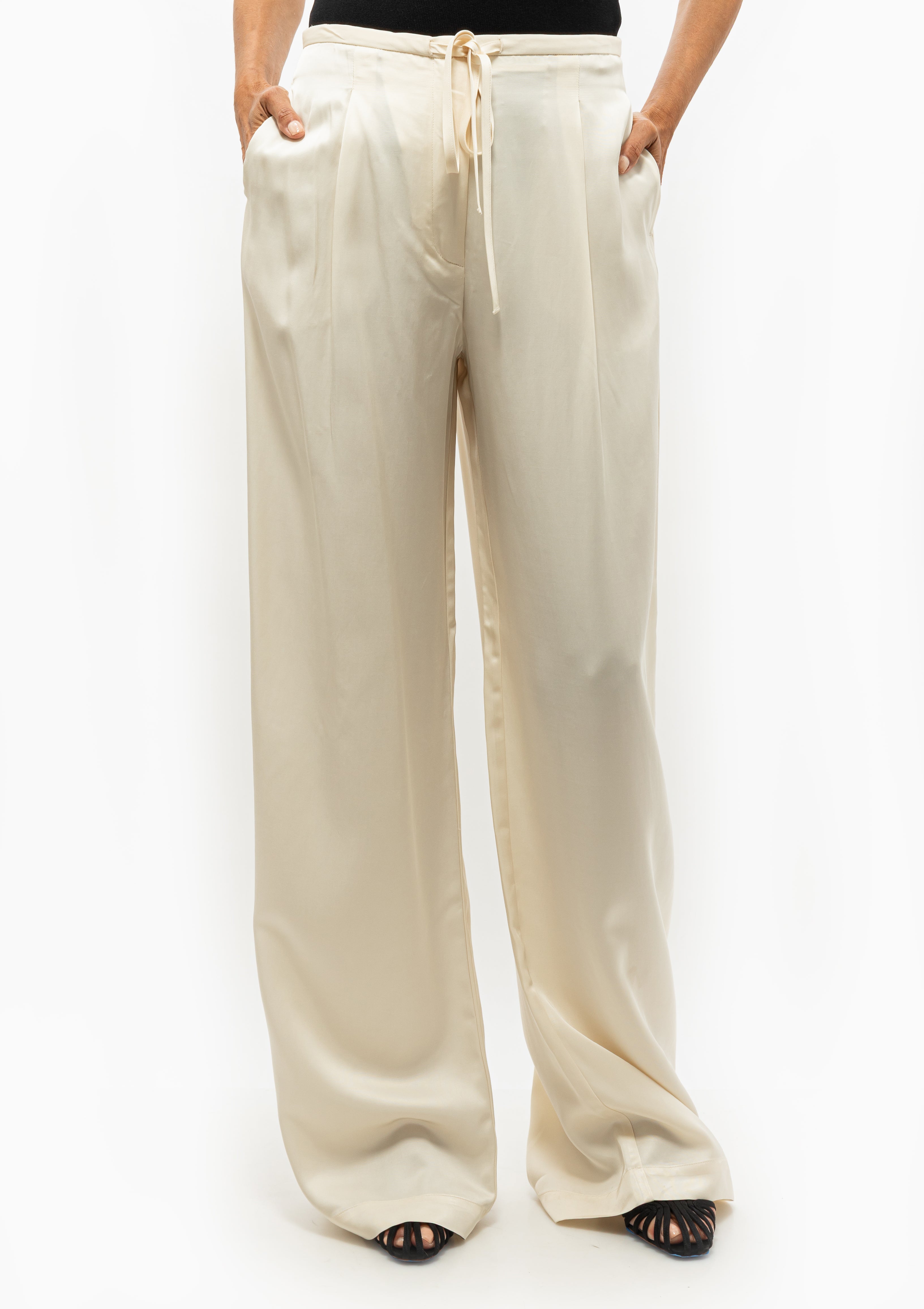 Relaxed Drawstring Trousers | Pearl