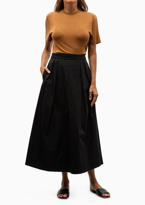 Wide Poplin Skirt | Nior