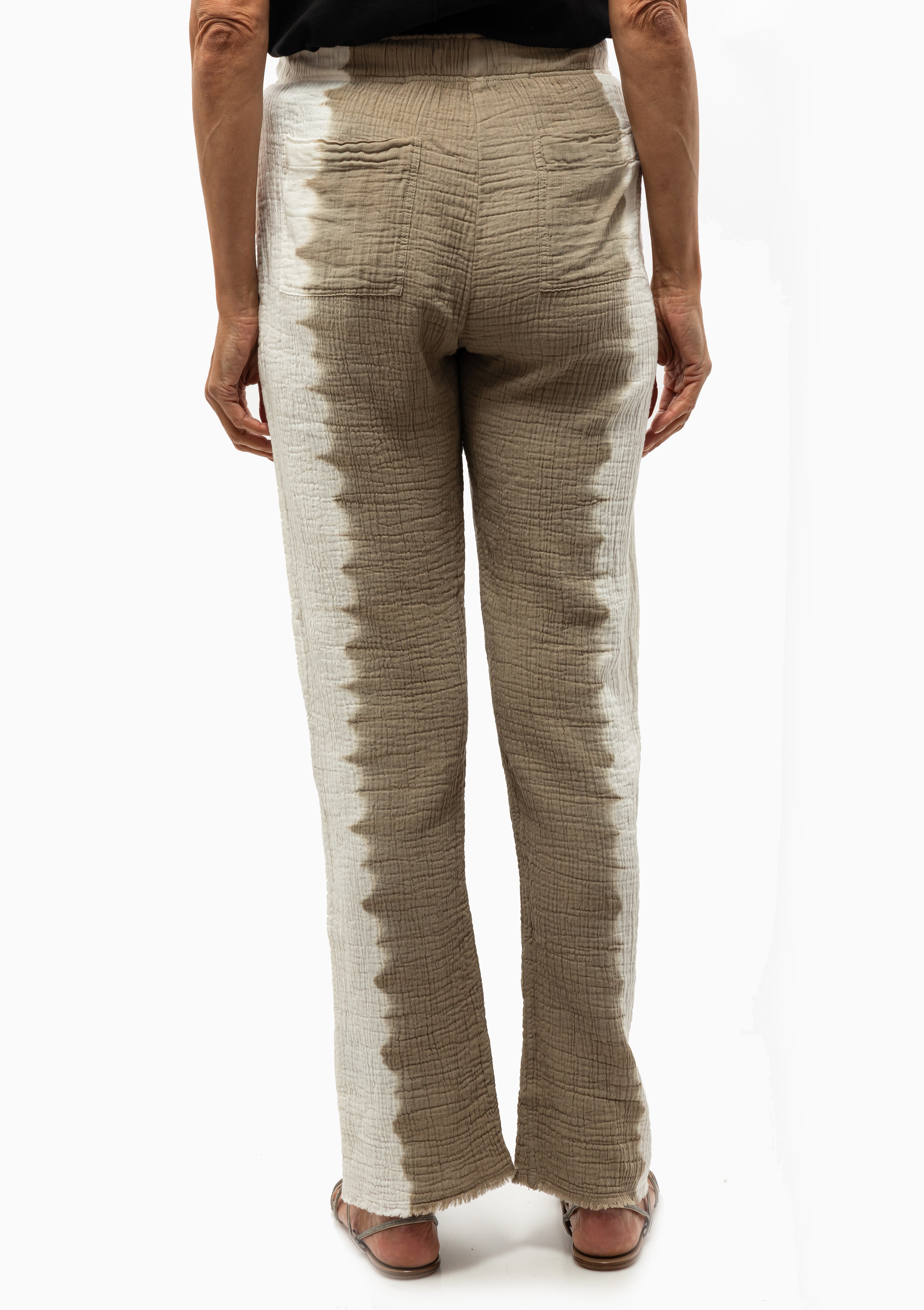 The Raquel Allegra Gauze Medly Tracker Pant in Wheat Vibration - Available at Diani Boutique