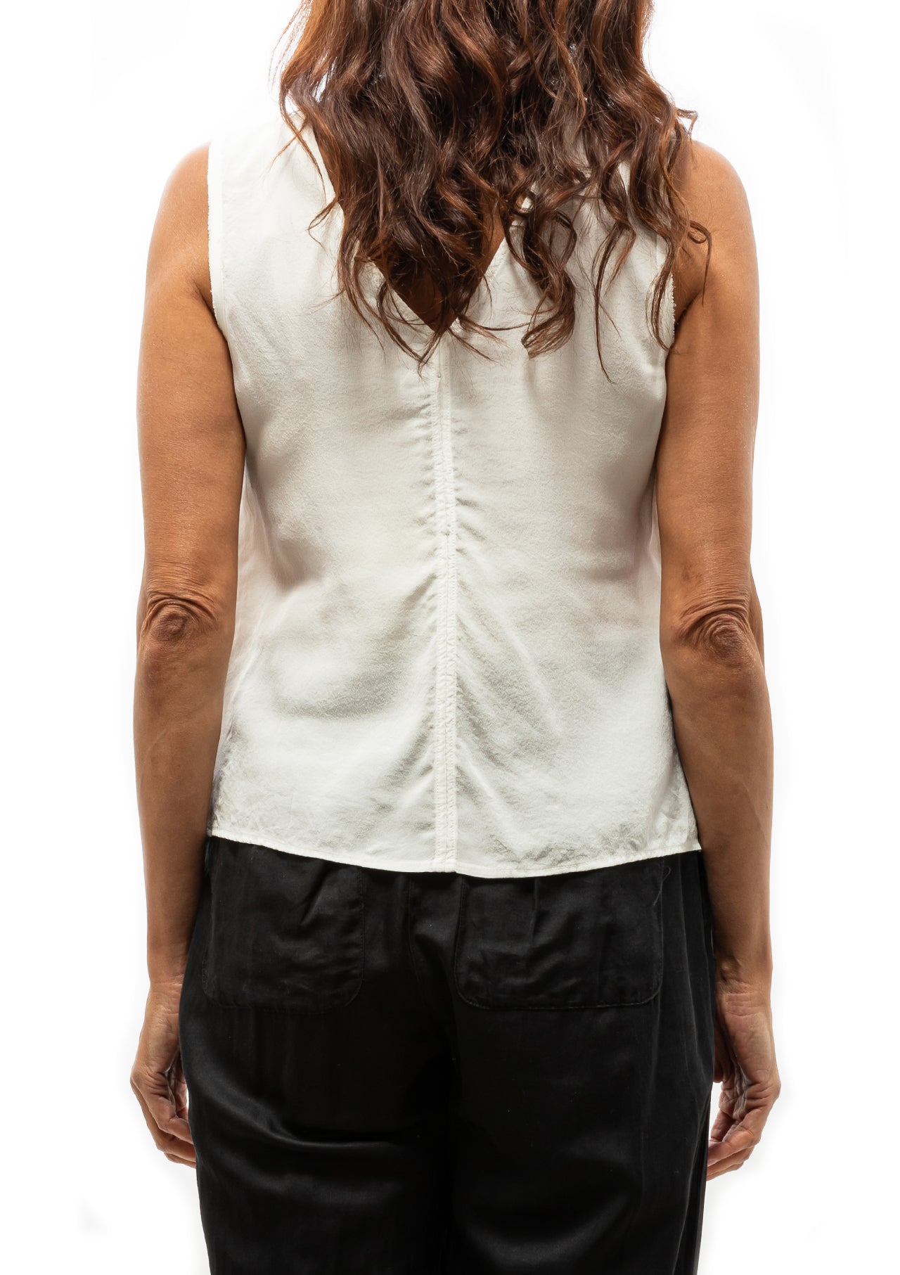 Solid Silk Ada Tank | Washed White