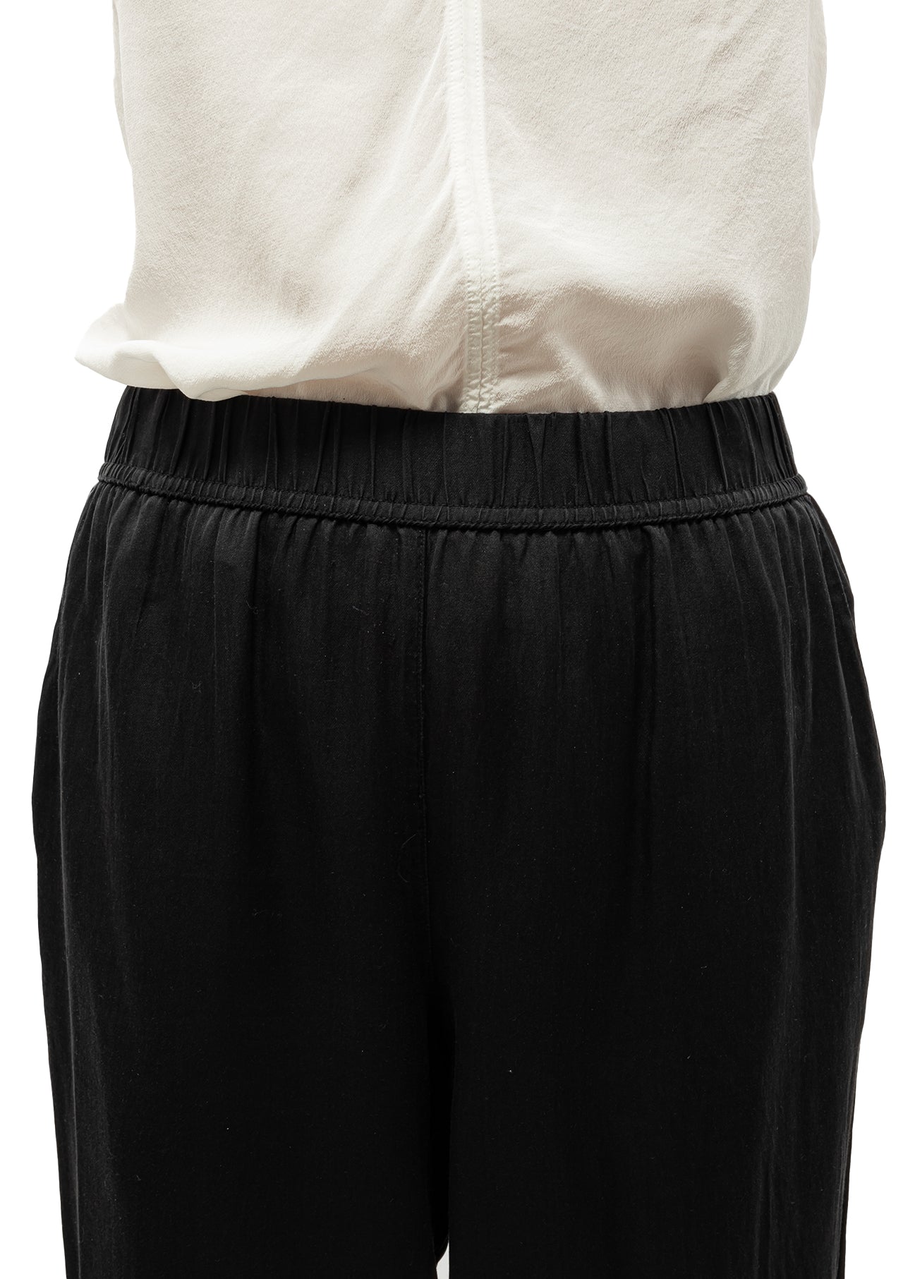 Solid Silk Fez Pant | Black