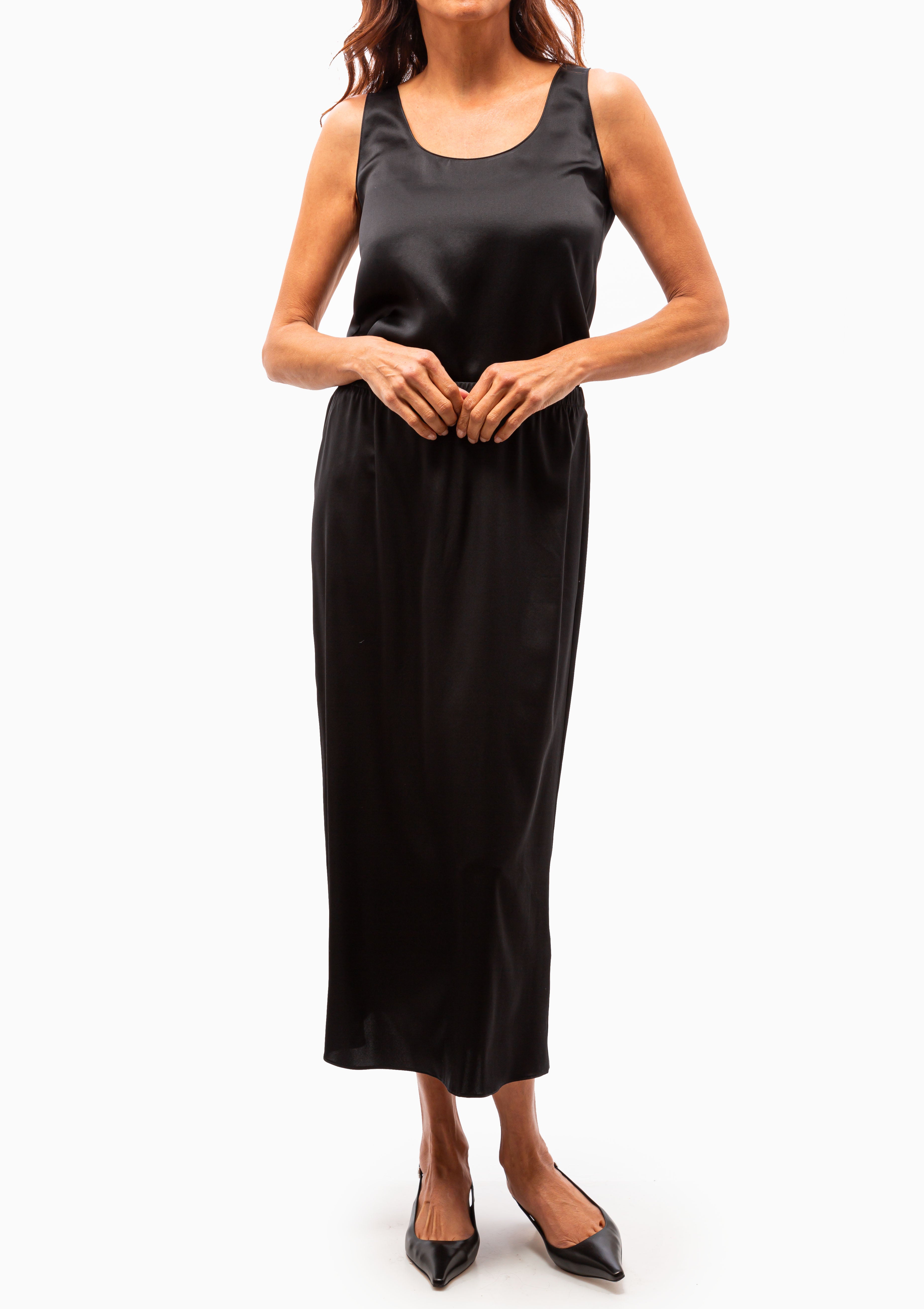Fynn Silk Tank | Black