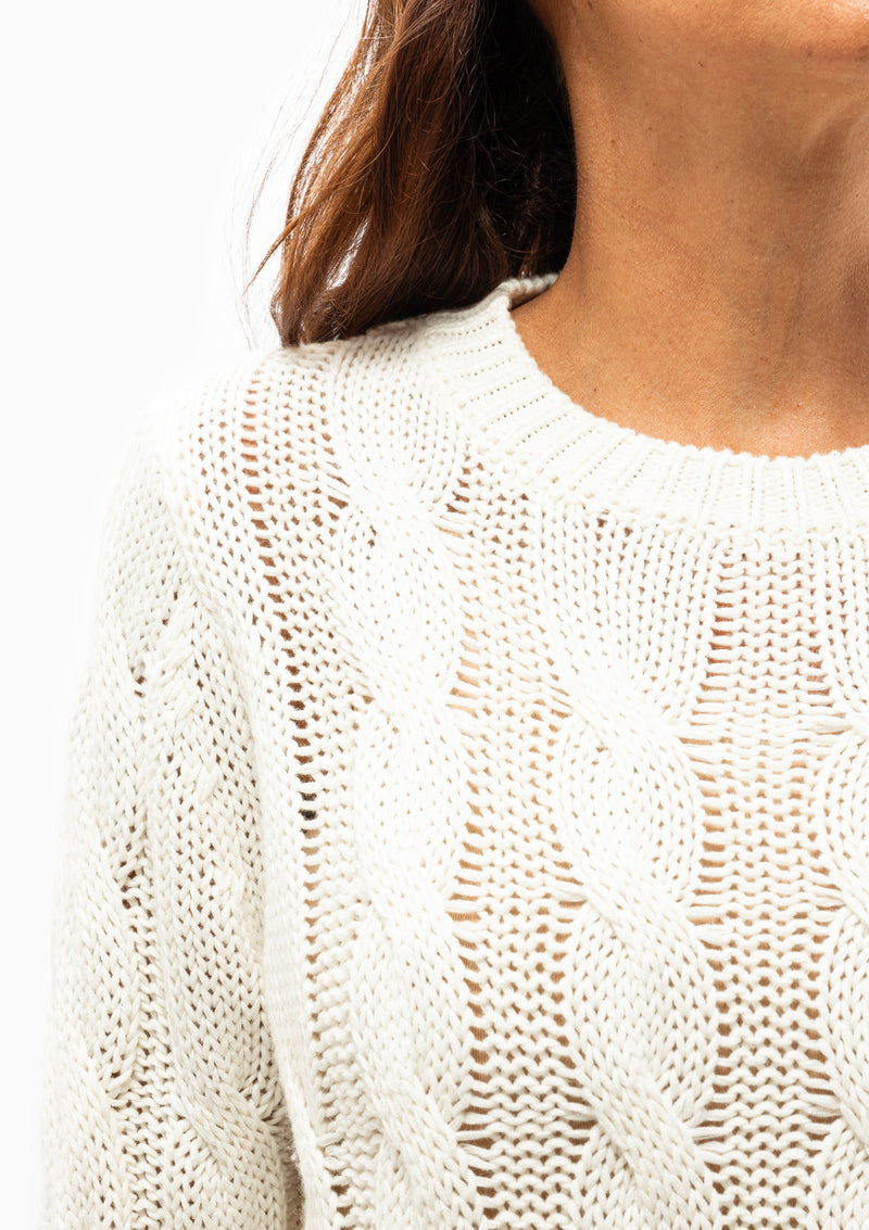Sydney Cable Knit Sweater | Gardenia