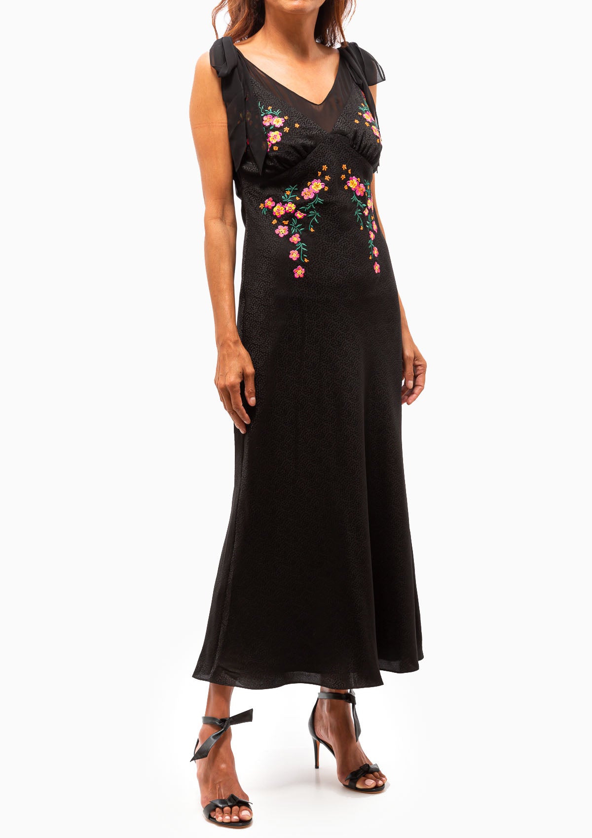 Amelie C Dress | Black/Fireflower
