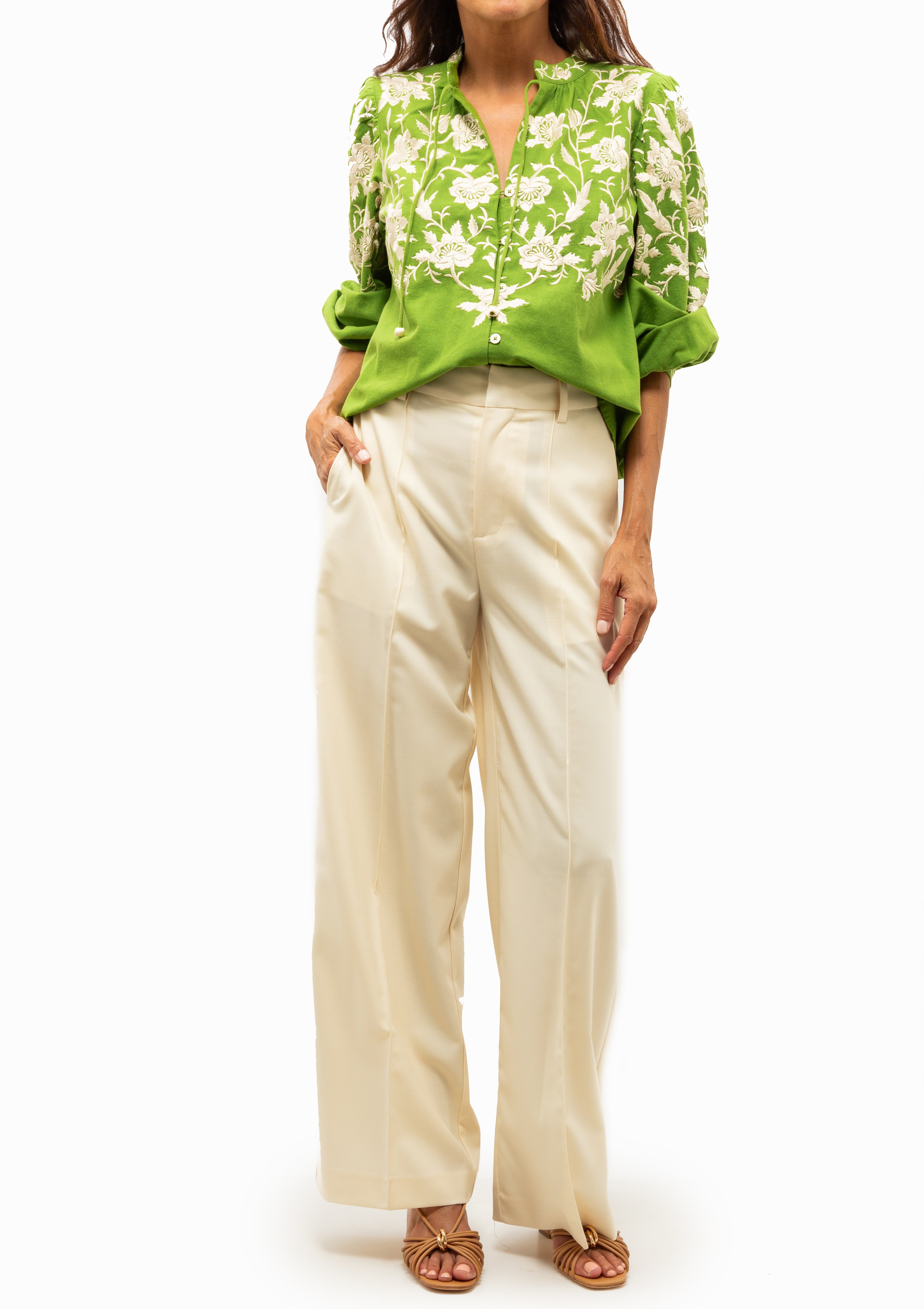 Alina Lace Shirt | Green