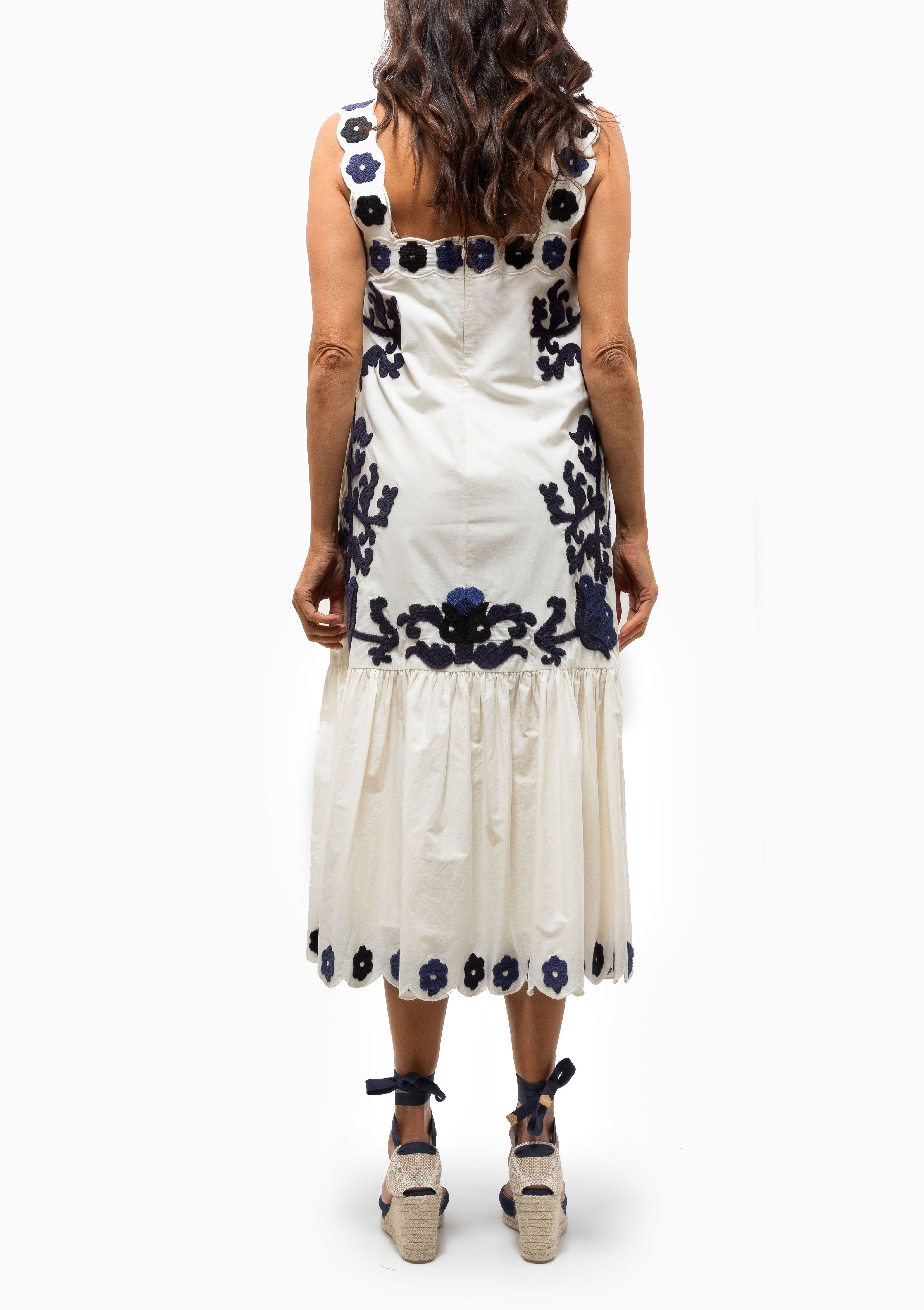 Catrine Applique Tank Dress | Blue