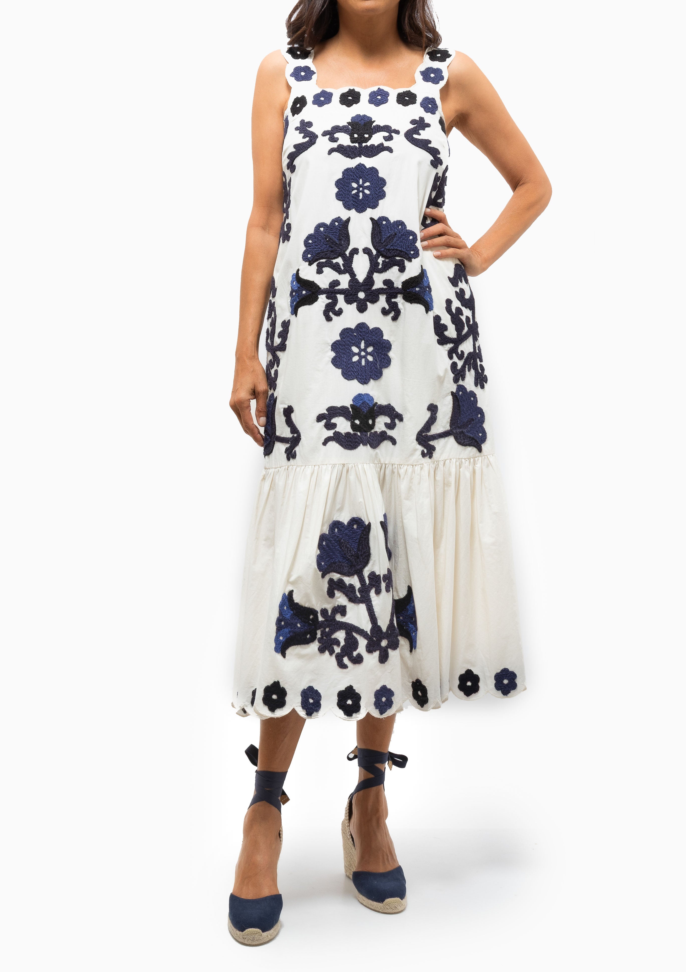Catrine Applique Tank Dress | Blue