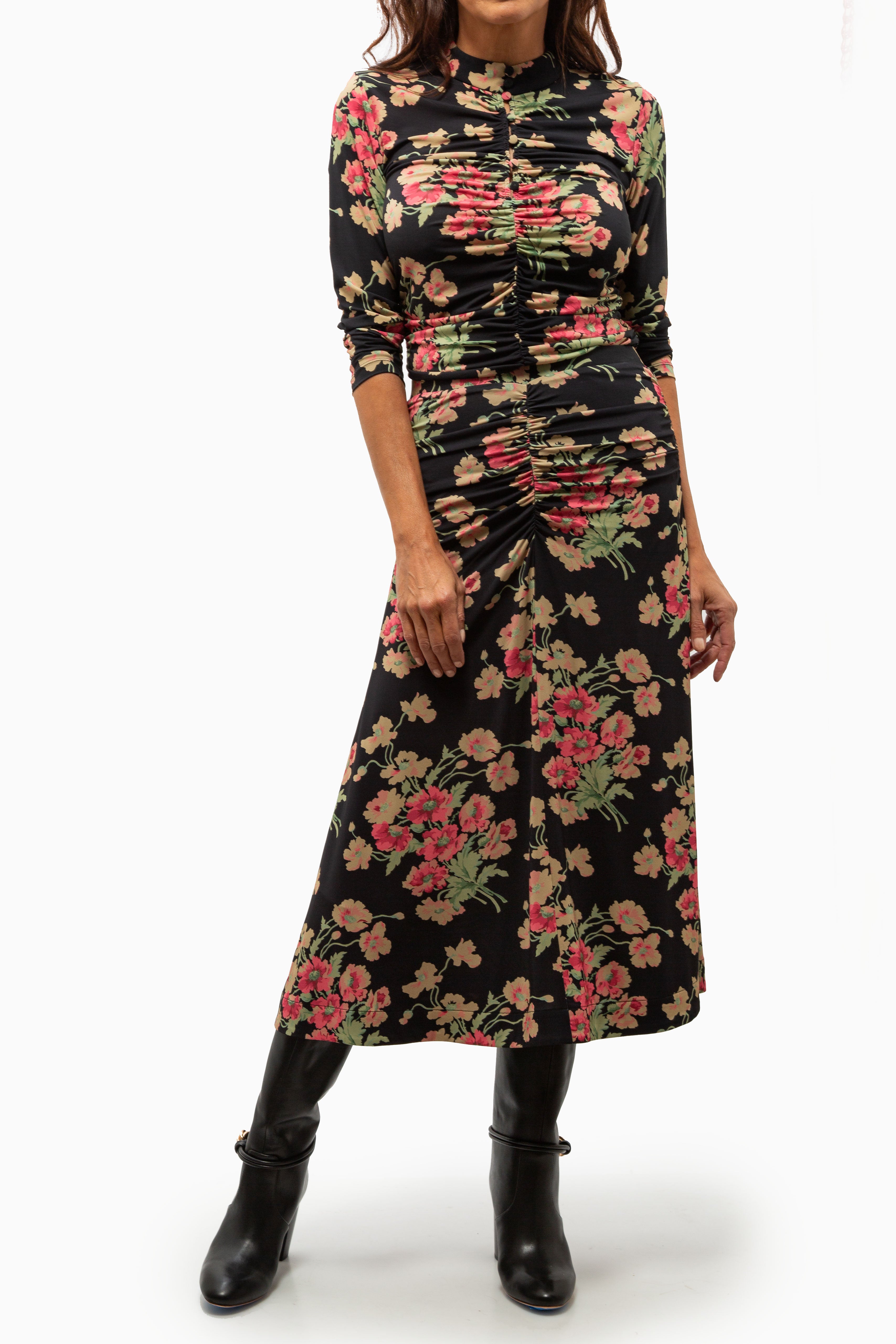 Cornelia Print Long Sleeve Top | Black