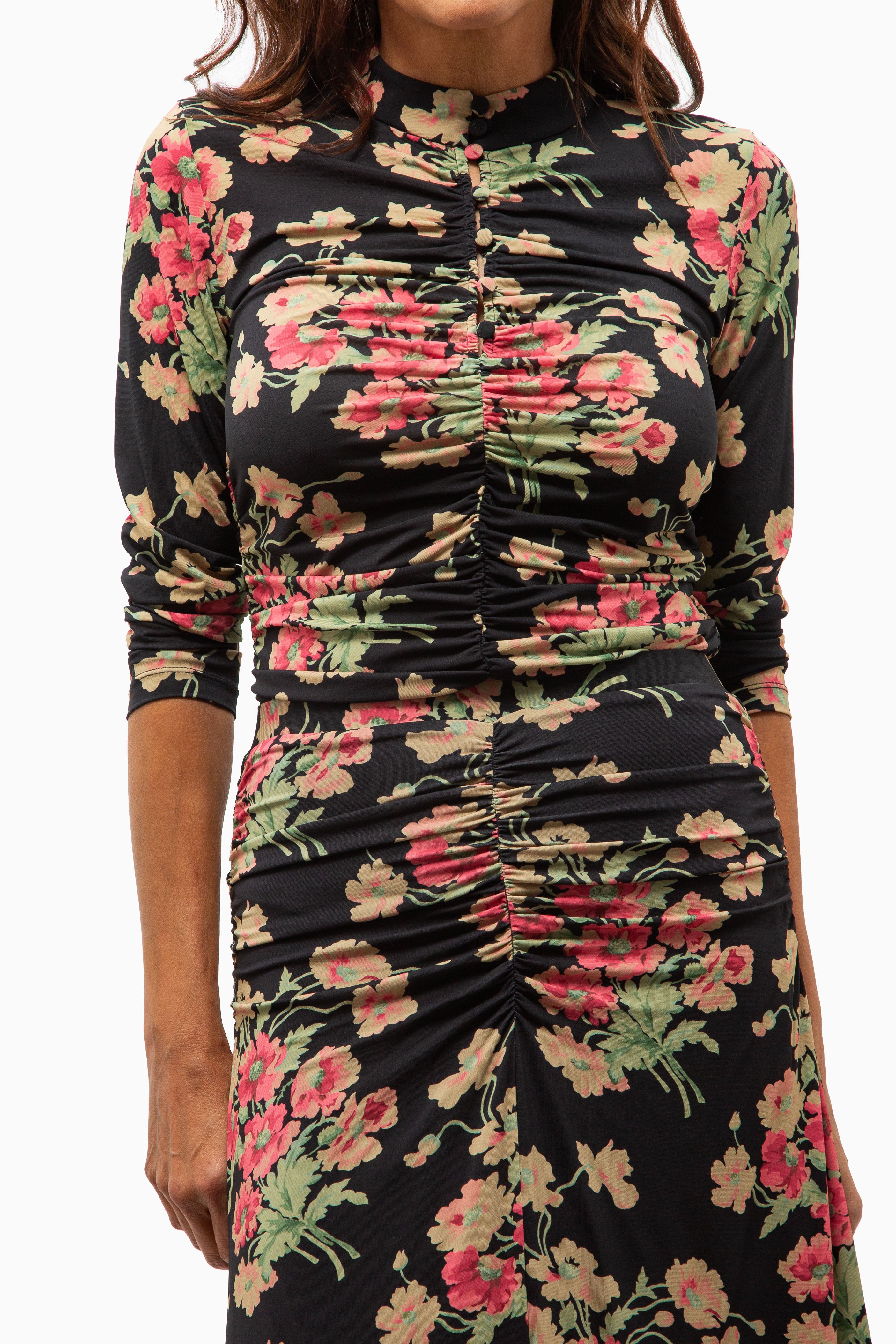 Cornelia Print Long Sleeve Top | Black