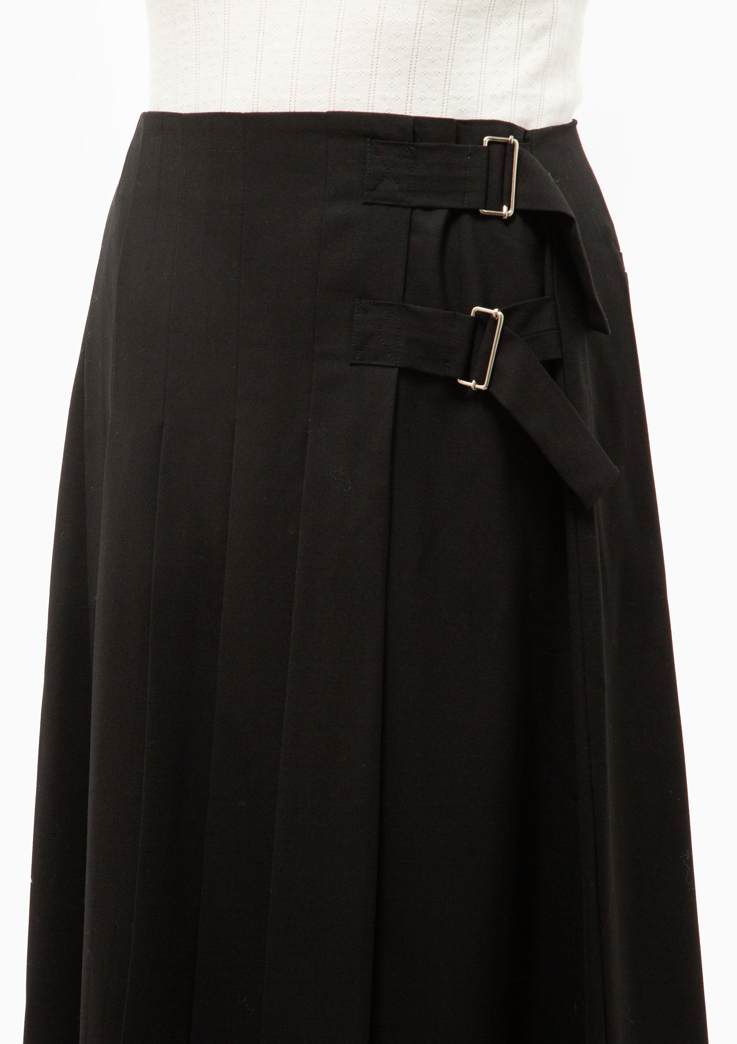 Elisa Pleated Midi Skirt | Black