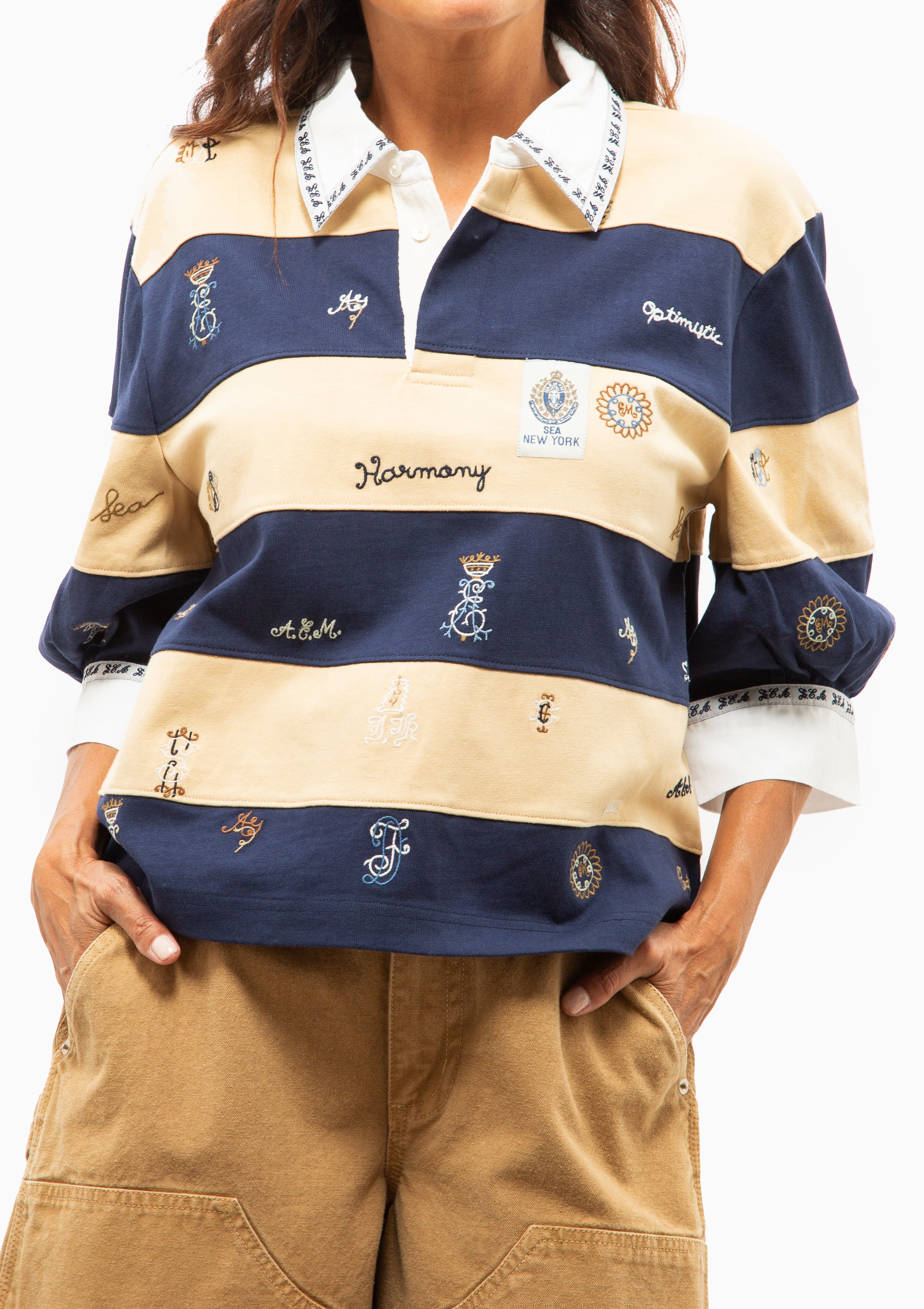 Juliet Embroidered Rugby Top | Multi