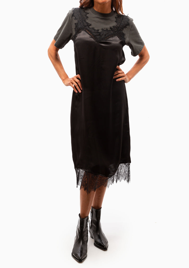 Lorraine Lace Combo Dress | Black