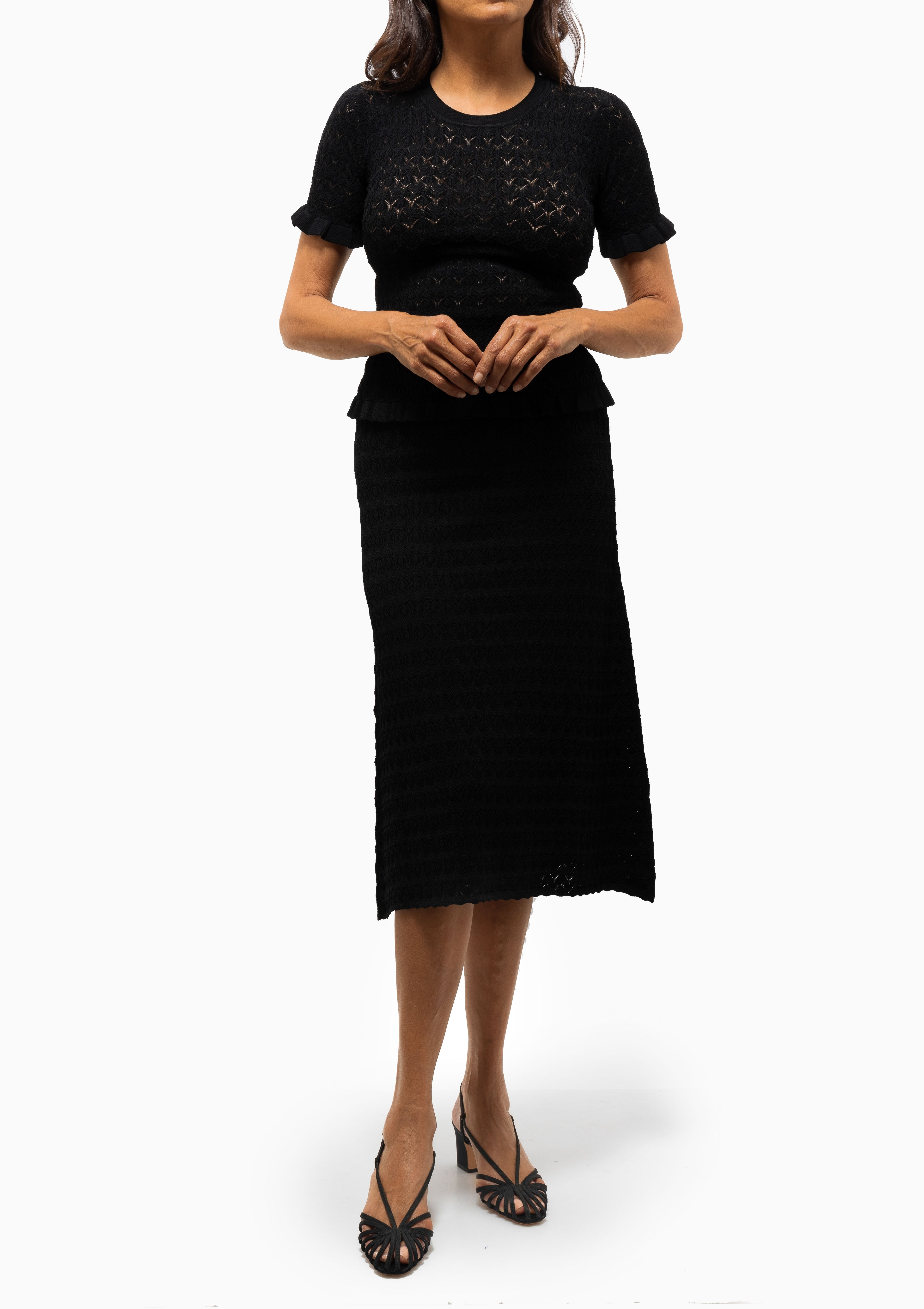 Rue Knit Midi Skirt | Black