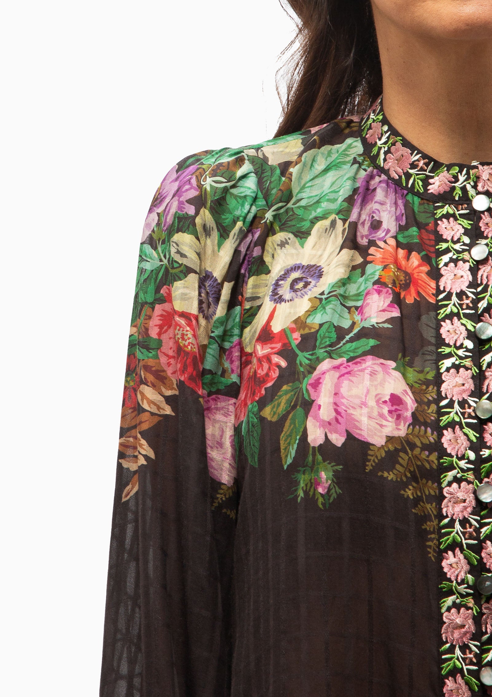 Viktoria Print Long Sleeve Top | Multi