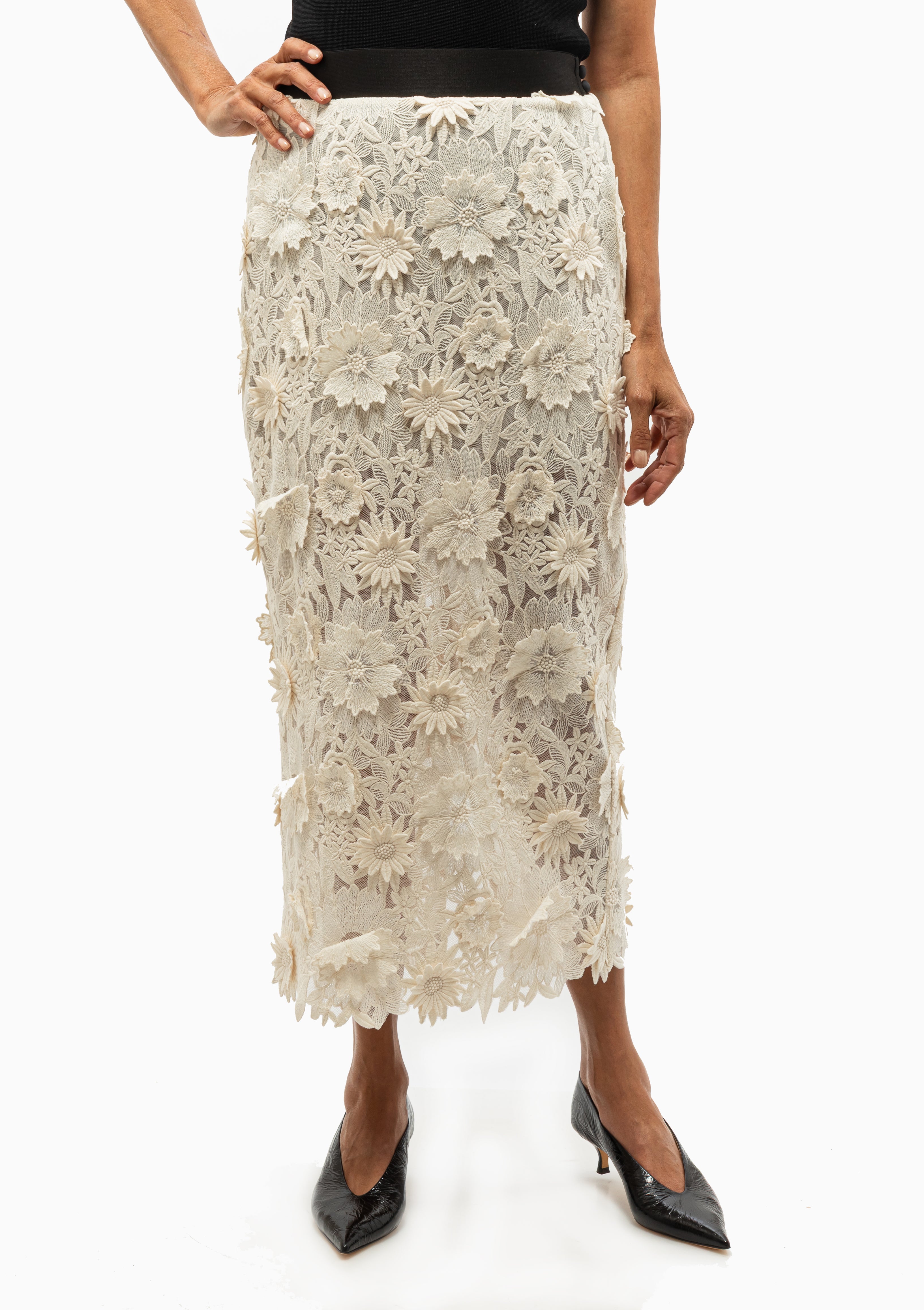 Smythe Applique Pencil Skirt - Timeless Elegance Available at Diani Boutique.